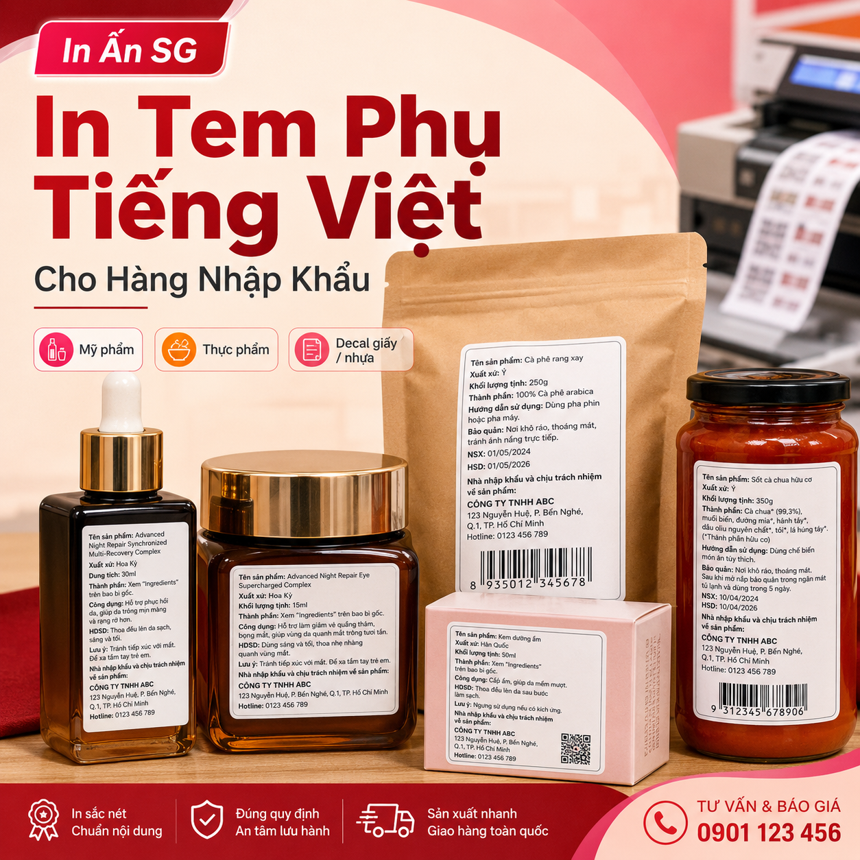 In Tem Phụ Tiếng Việt Cho Hàng Nhập Khẩu | In Ấn SG