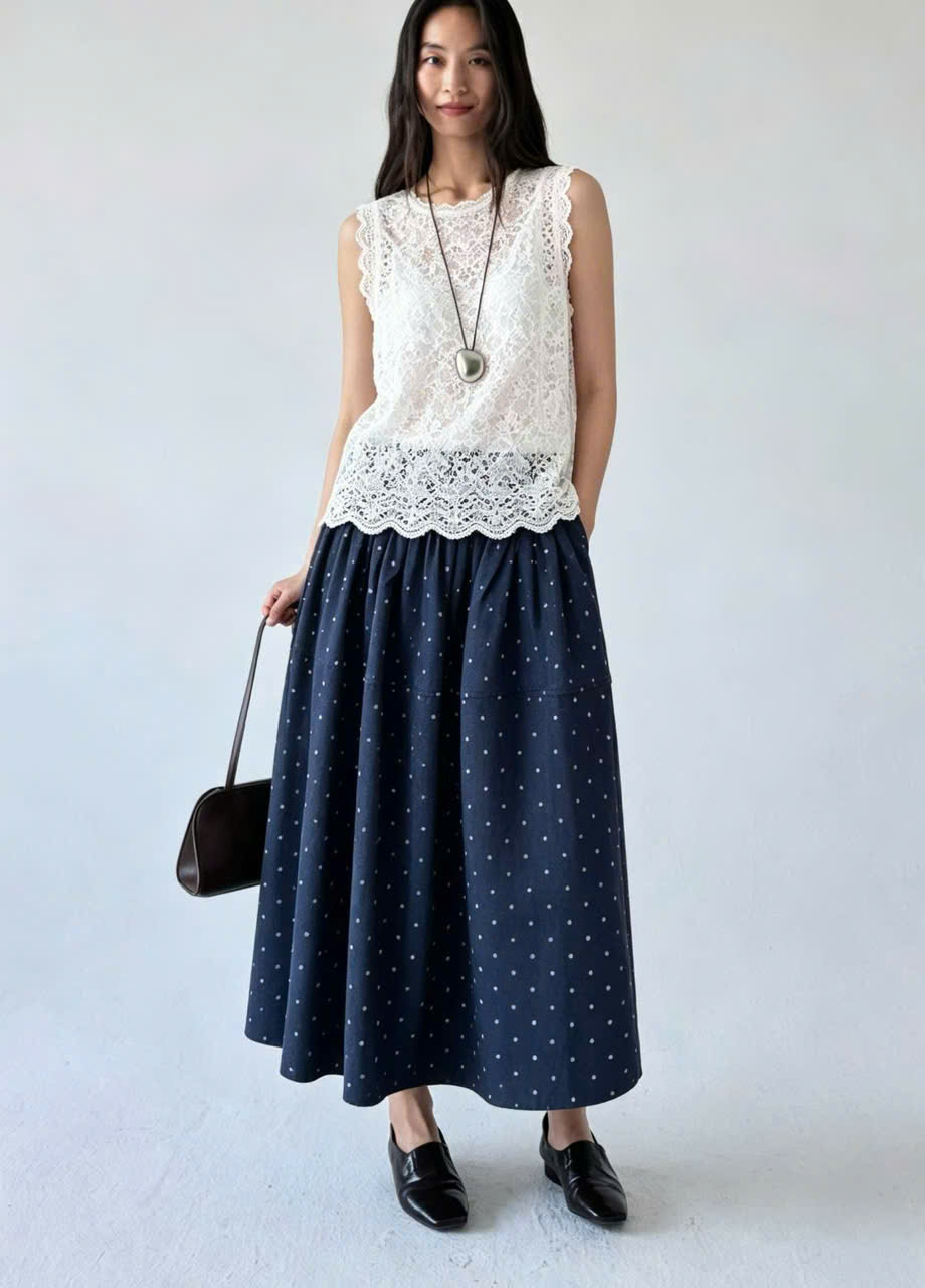 E752 CHÂN VÁY XÒE NAVY PHỐI CHẤM BI_thumbnail_3