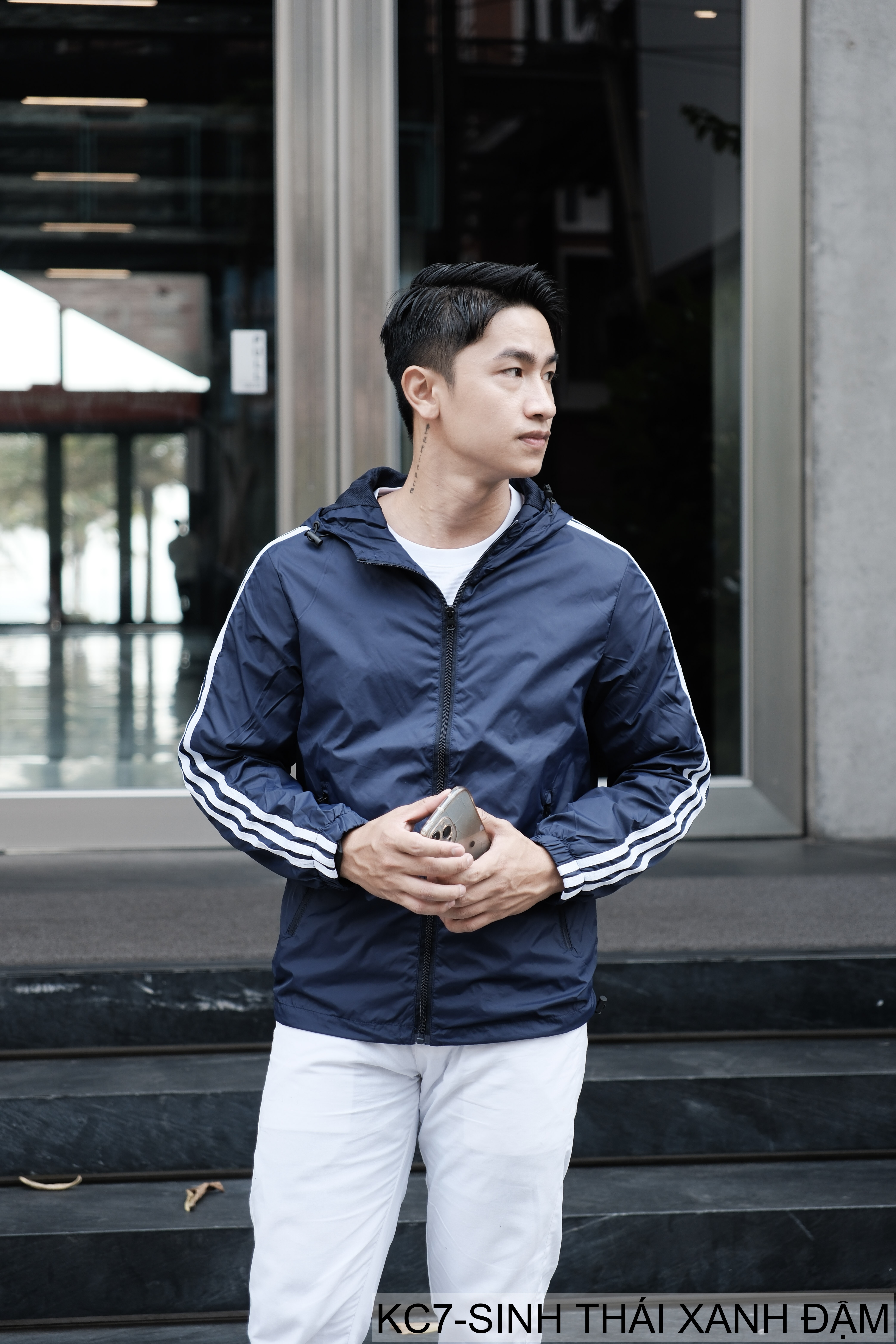 KC7 - Áo khoác nam thể thao oversize tay dài có mũ, chất liệu polyester thoáng mát, 3 màu xanh dương, đen, xanh đậm_thumbnail_34