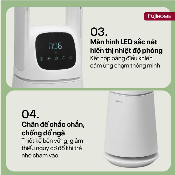 Quạt không cánh lọc không khí khử khuẩn Anion+ UV, kết nối WIFI Fujihome BF065-B/W_thumbnail_12
