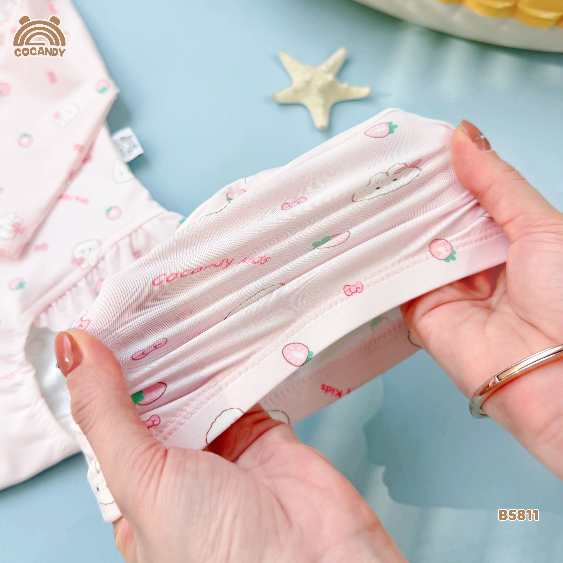 Bộ bơi dài tay HỒNG hình thỏ dâu_thumbnail_1