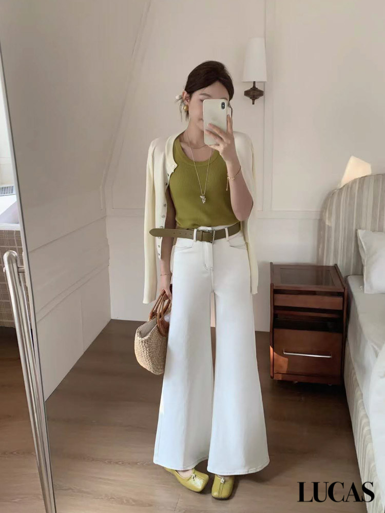 Quần Jeans ống suông loe + belt da nâu bản lớn_thumbnail_5