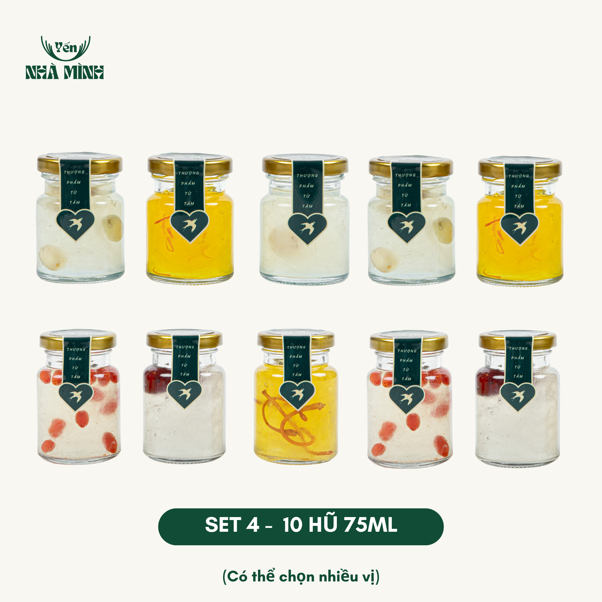 Hộp Quà Combo Yến Chưng 10 hũ (75ml) Biếu Tặng - Tuỳ chọn vị_thumbnail_3