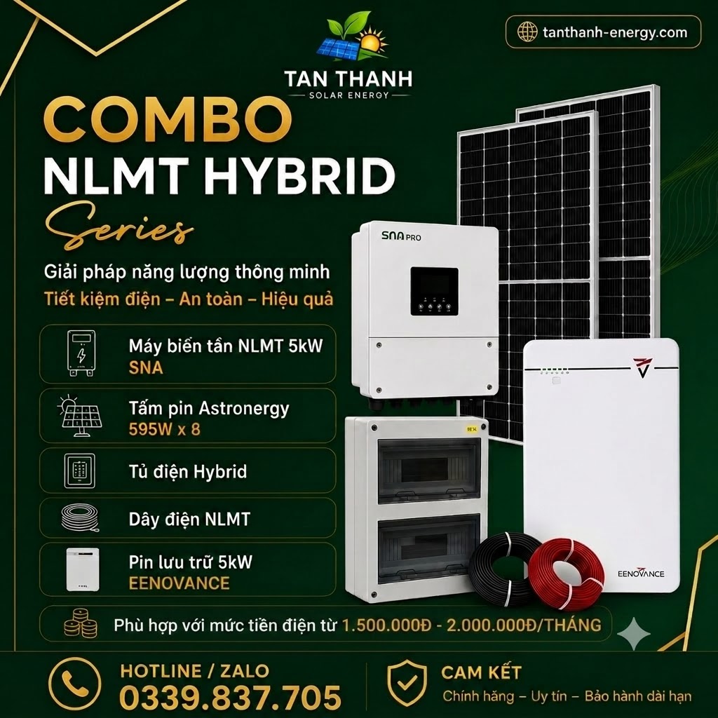 COMBO LUXPOWER SNA 5kW PHÙ HỢP CHO TIỀN ĐIỆN TỪ 1.500.000Đ - 2.000.000Đ/THÁNG