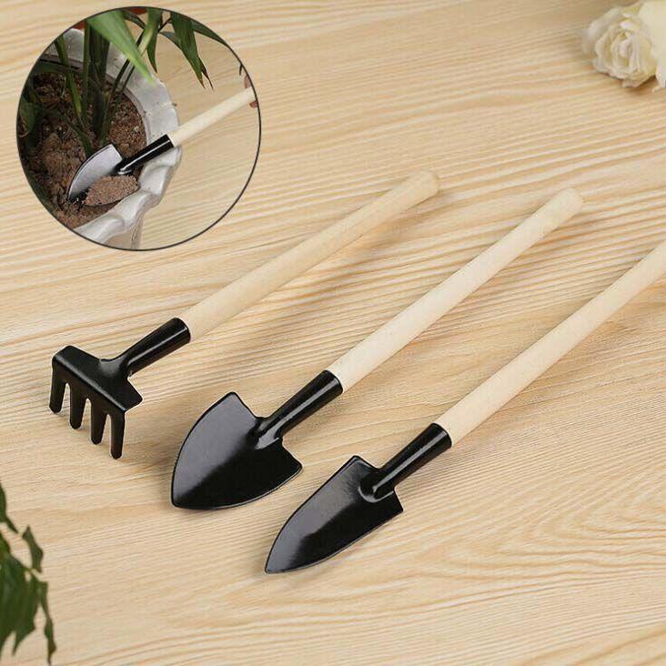 Bộ 3 Xẻng Làm Vườn Cán Gỗ