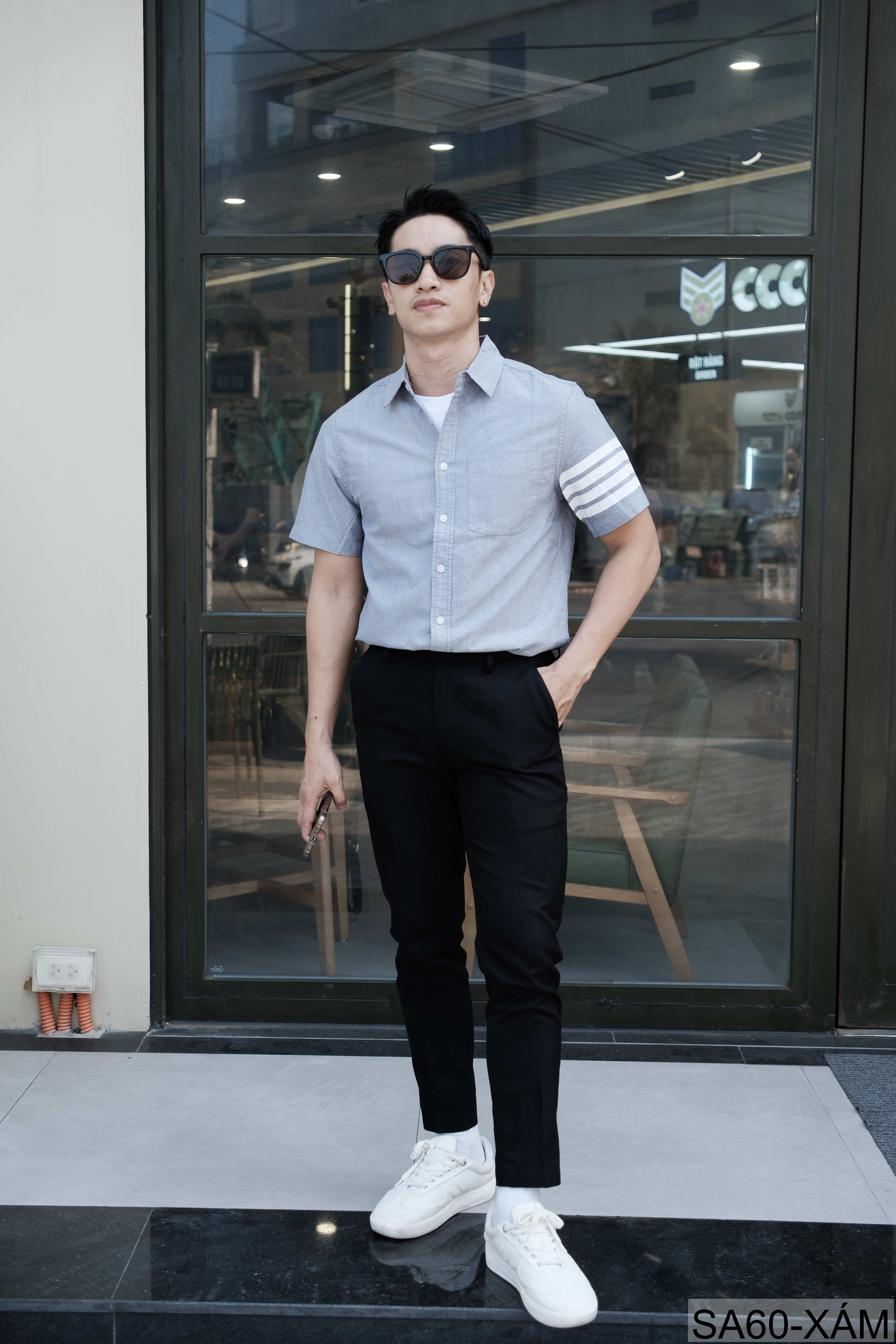 SA60 - Áo Sơ Mi Nam Tay Ngắn Phong Cách Nhật Bản Chất Cotton Thoáng Mát Đa Dụng_thumbnail_26