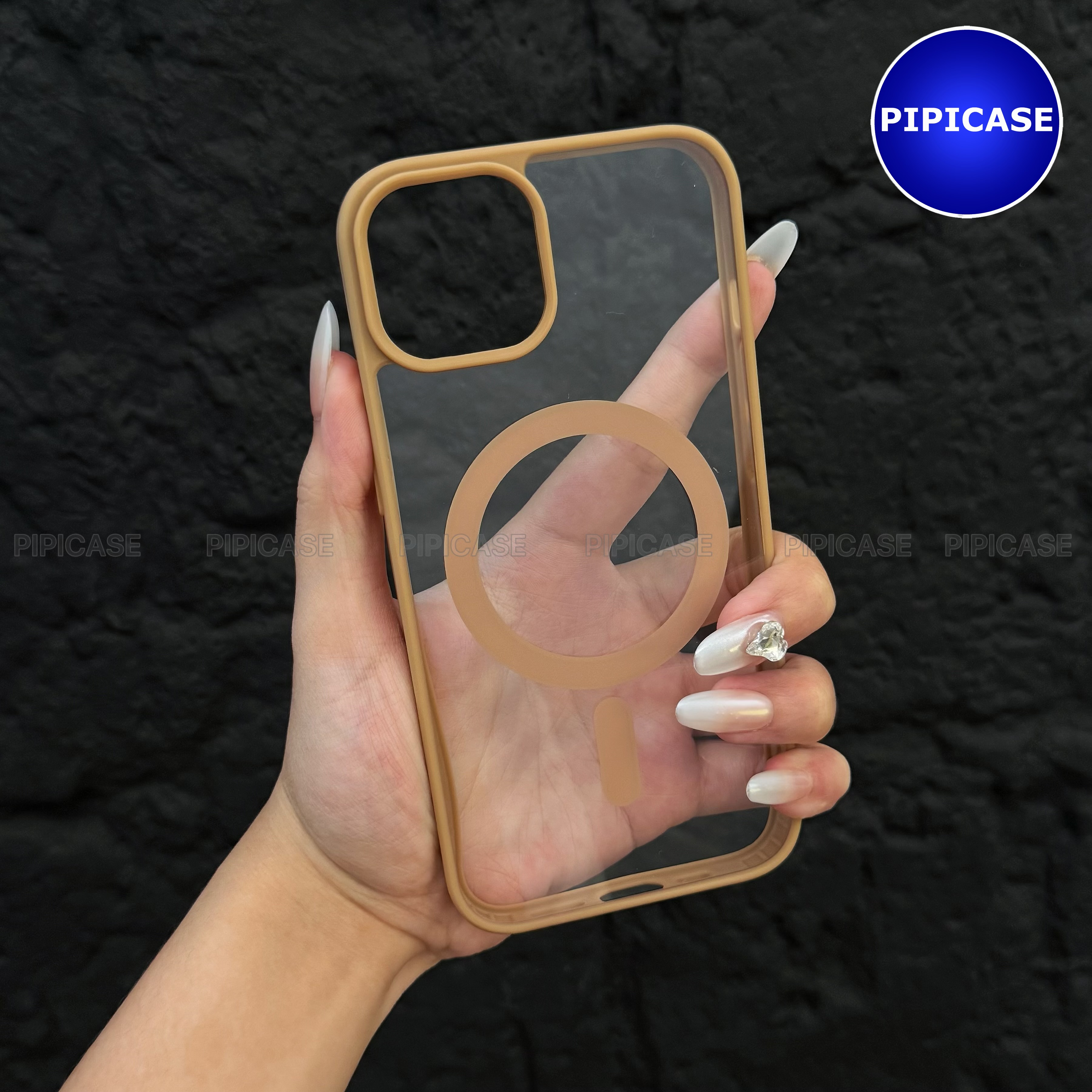 Ốp Lưng iPhone 15 Plus - Chic - Nâu Nhạt_thumbnail_2