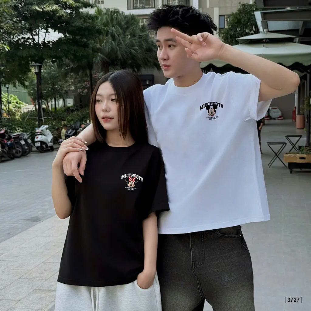 Áo thun boxy couple Chuột Miickey và Minniie Miucho 3727_thumbnail_4