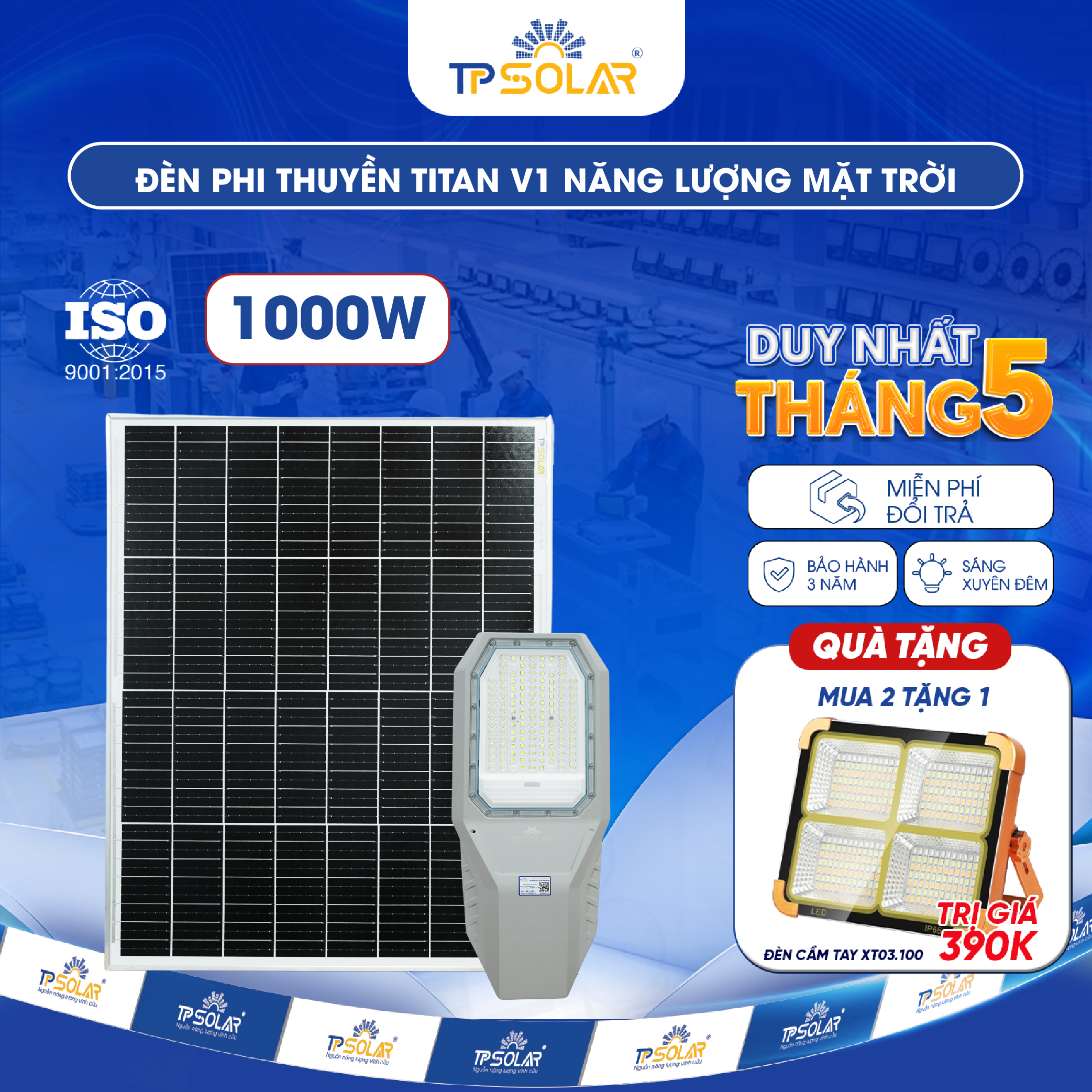 Đèn phi thuyền TITAN V1 năng lượng mặt trời TP SOLAR PRO PT21