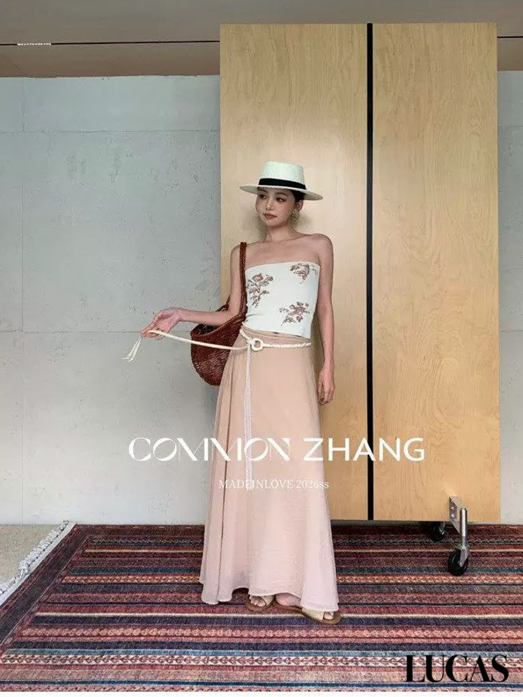 Chân váy dáng xòe cạp chun + belt da tết mặt gỗ_thumbnail_2