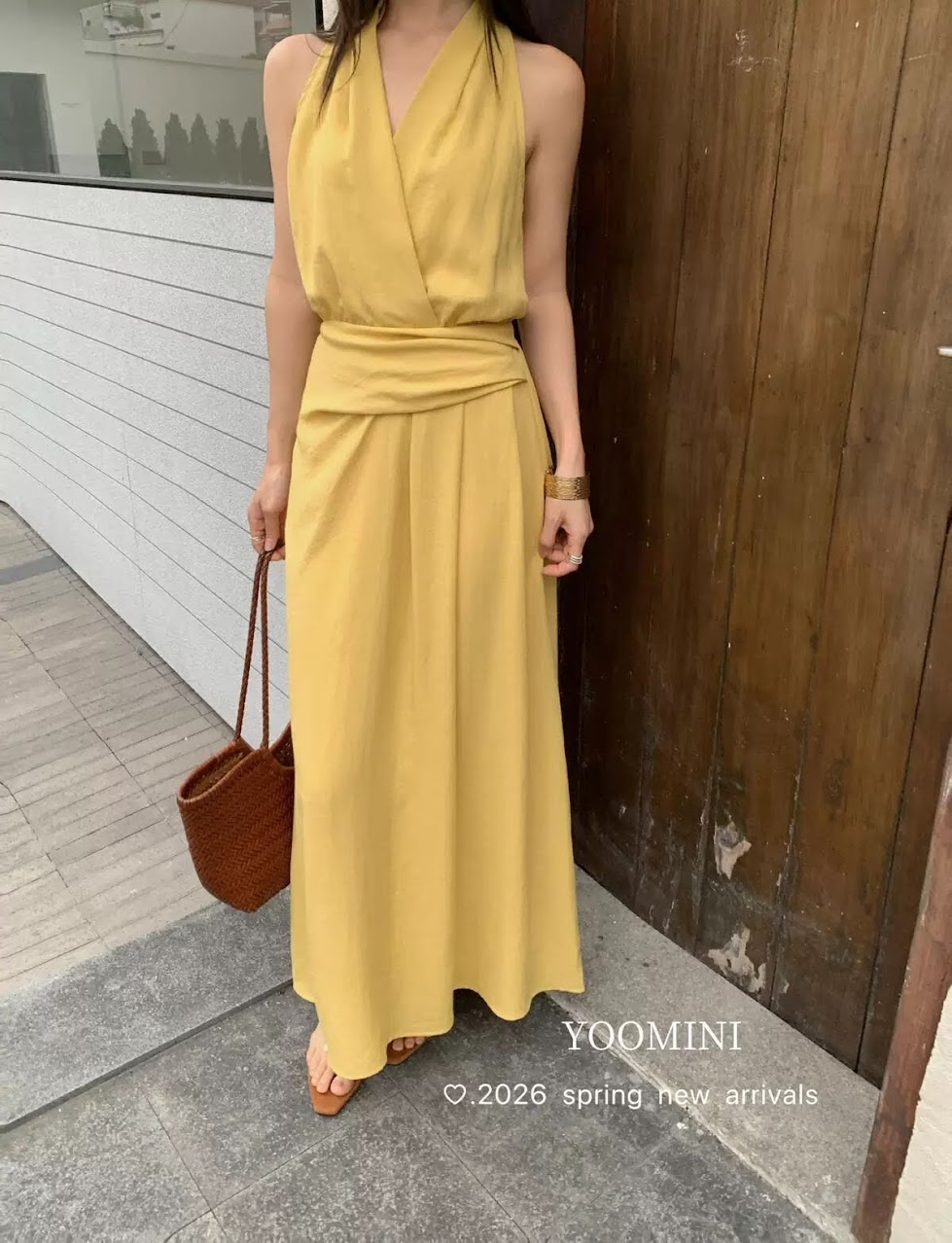 Lucas - Váy zile cổ yếm đan nối phần cạp ngang chân xòe nhẹ dáng maxi_thumbnail_1