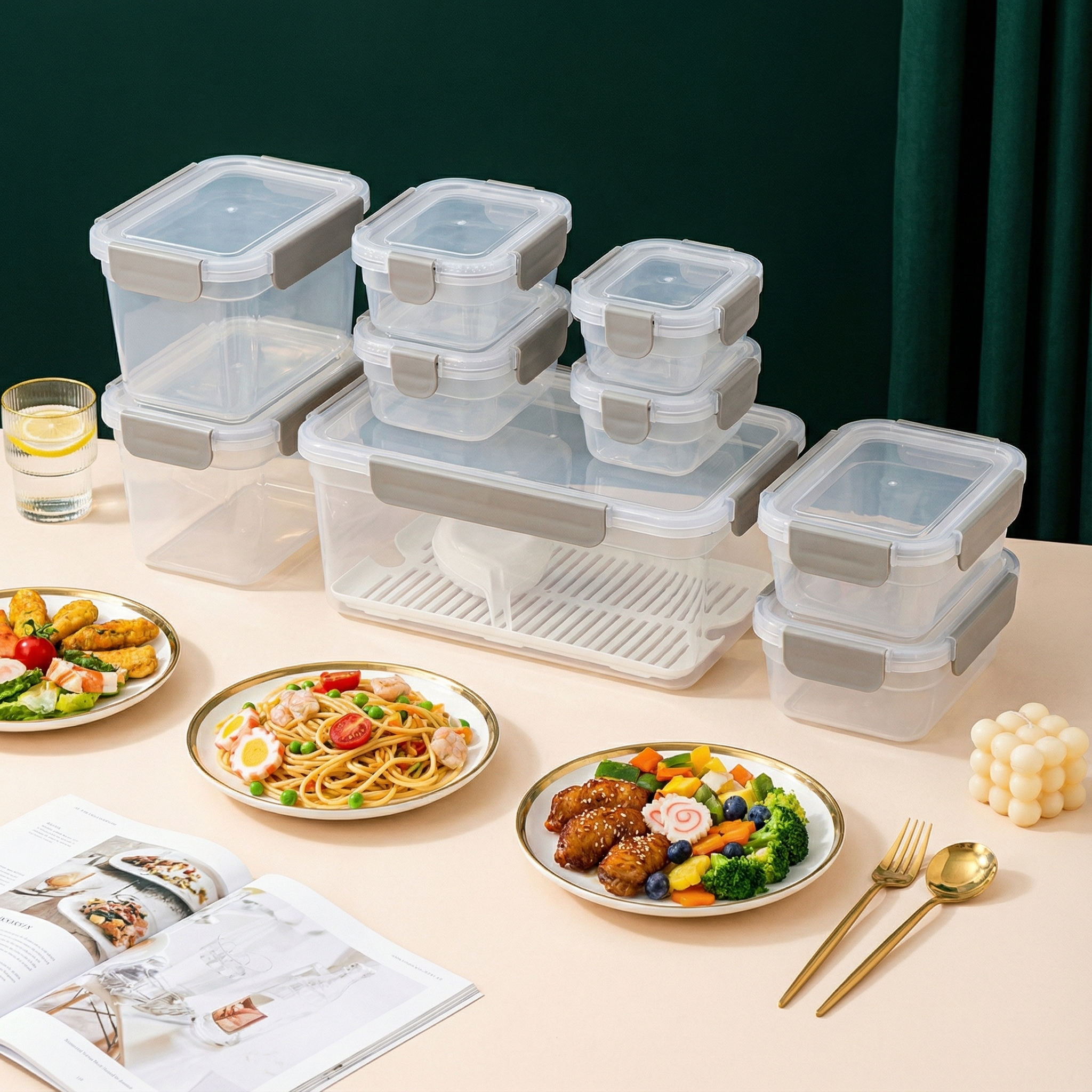 SET 9 HỘP COOKROOFF (20 Pcs) Tặng Phễu + Khay