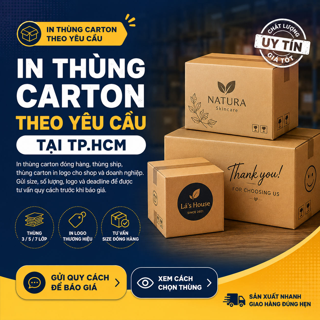 In Thùng Carton Theo Yêu Cầu TPHCM | In Logo