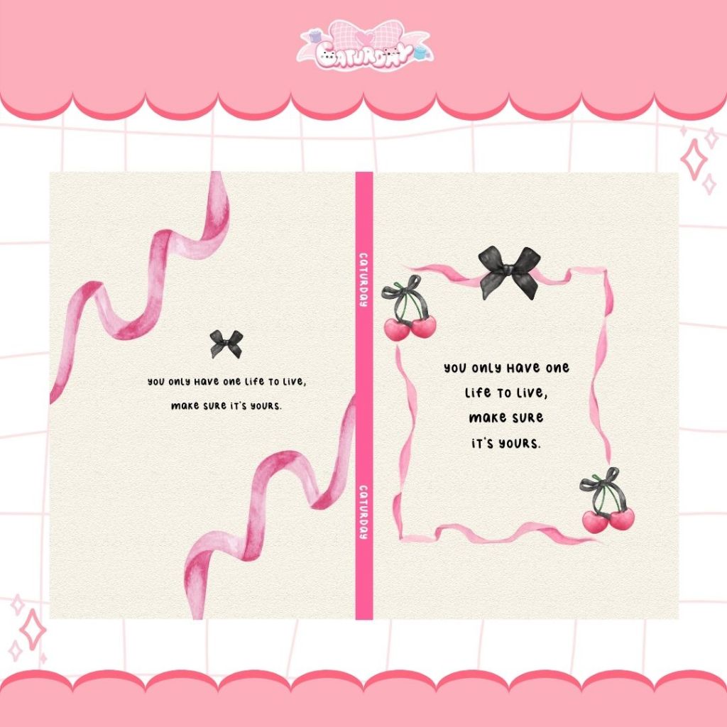 Giấy Bao Tập NƠ HỒNG, Bao Vở, Bao Sách Hoạ Tiết , Ribbon Coquette, Y2K | Caturday_thumbnail_1