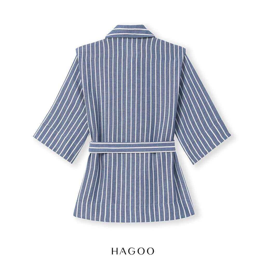 Áo Sơ mi linen kẻ sọc HAGOO_thumbnail_6
