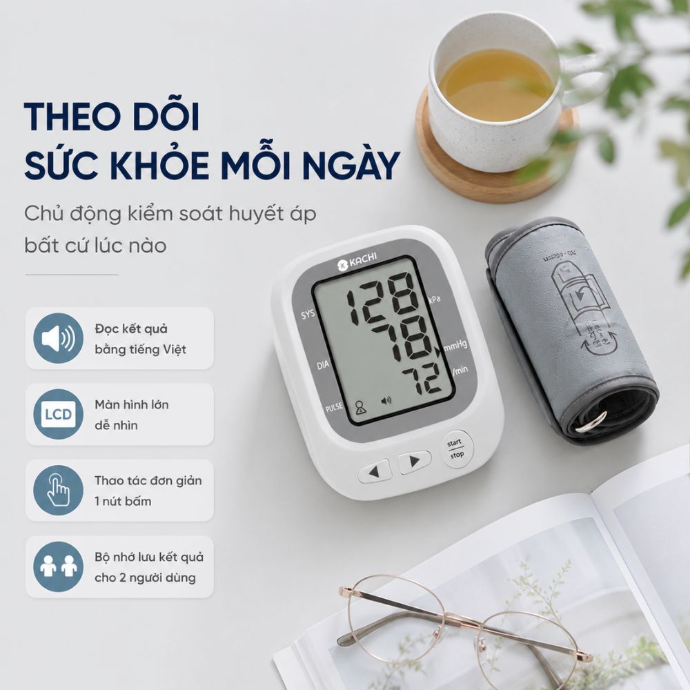 Máy đo huyết áp bắp tay Kachi JN-163B MK | Trợ lý AI đọc kết quả tiếng Việt | Hỗ trợ người cao tuổi mắt kém_thumbnail_6