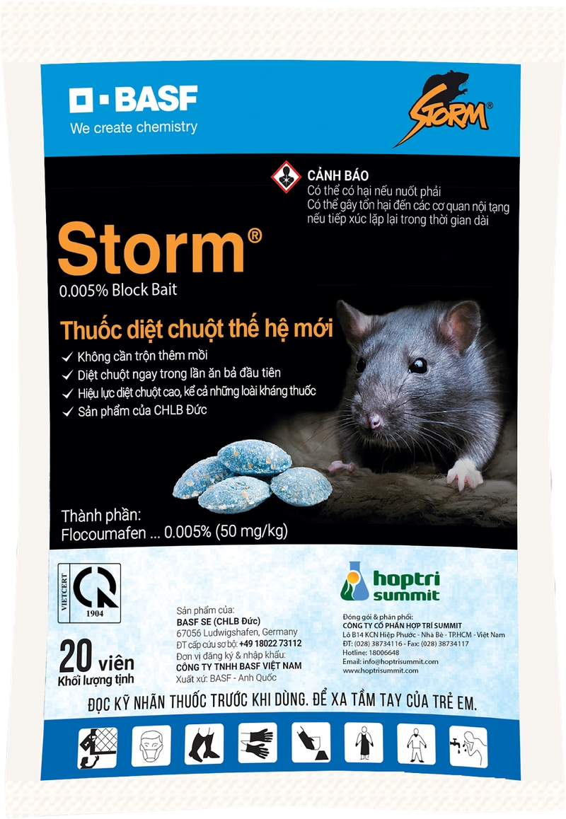 Chế phẩm trừ chuột Storm 20 Viên/Gói