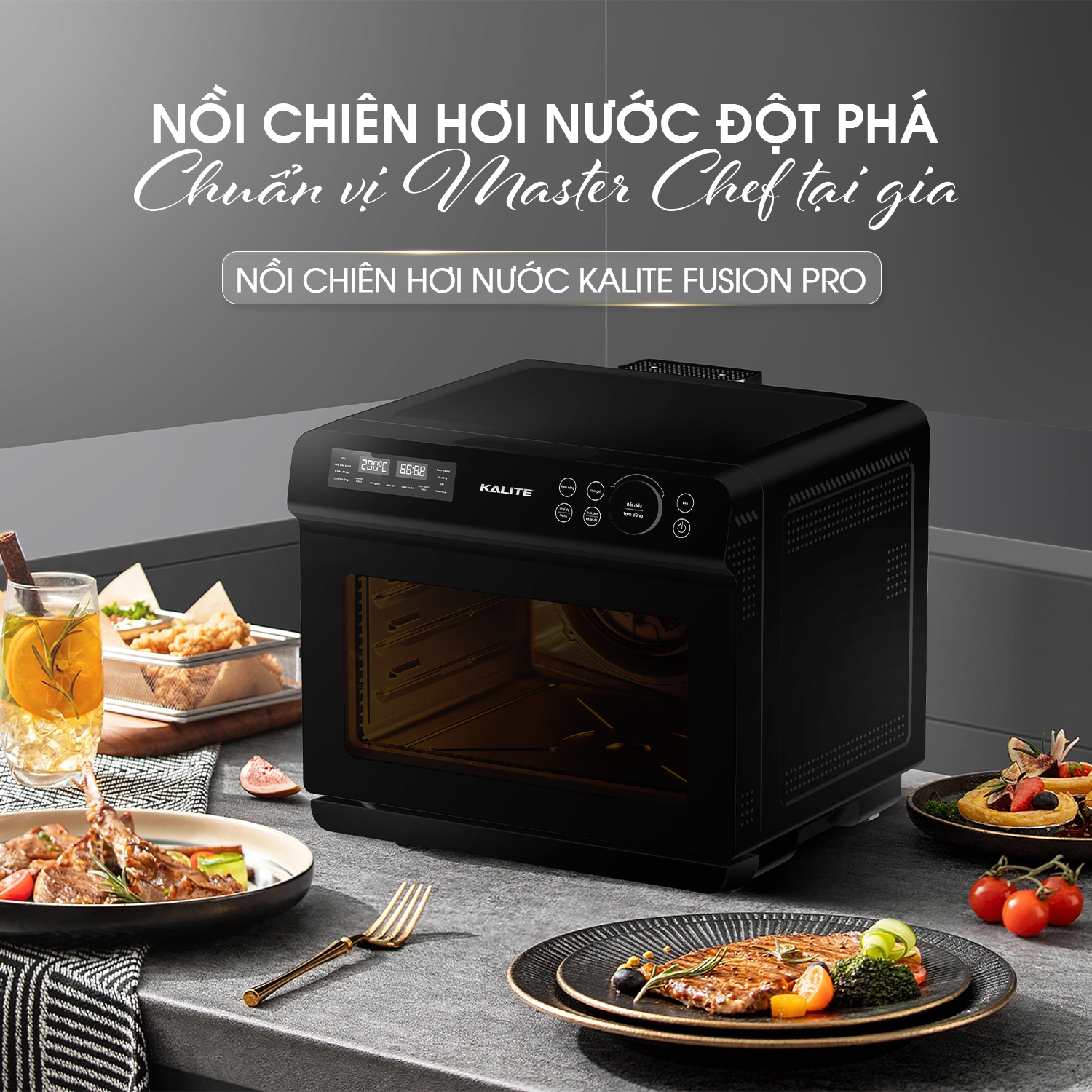 Nồi chiên hơi nước KALITE STEAM FUSION PRO, 4in1 chiên, hấp, nướng, rã đông, 20 lít_thumbnail_17