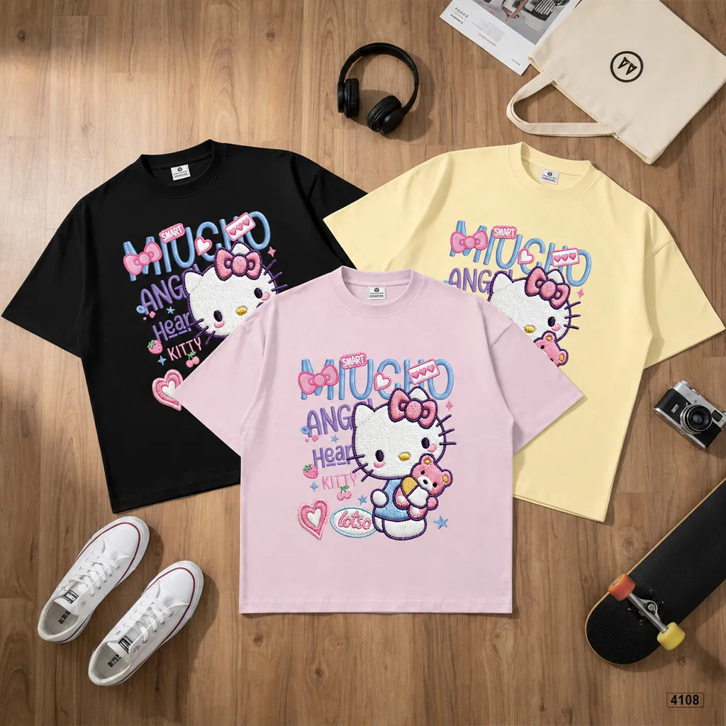 Áo thun nữ form boxy Mèo con đáng yêu Miucho 4108_thumbnail_7