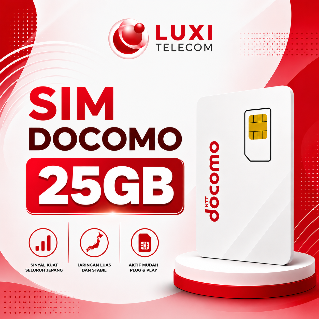 SIM Nghe Gọi Docomo 25GB