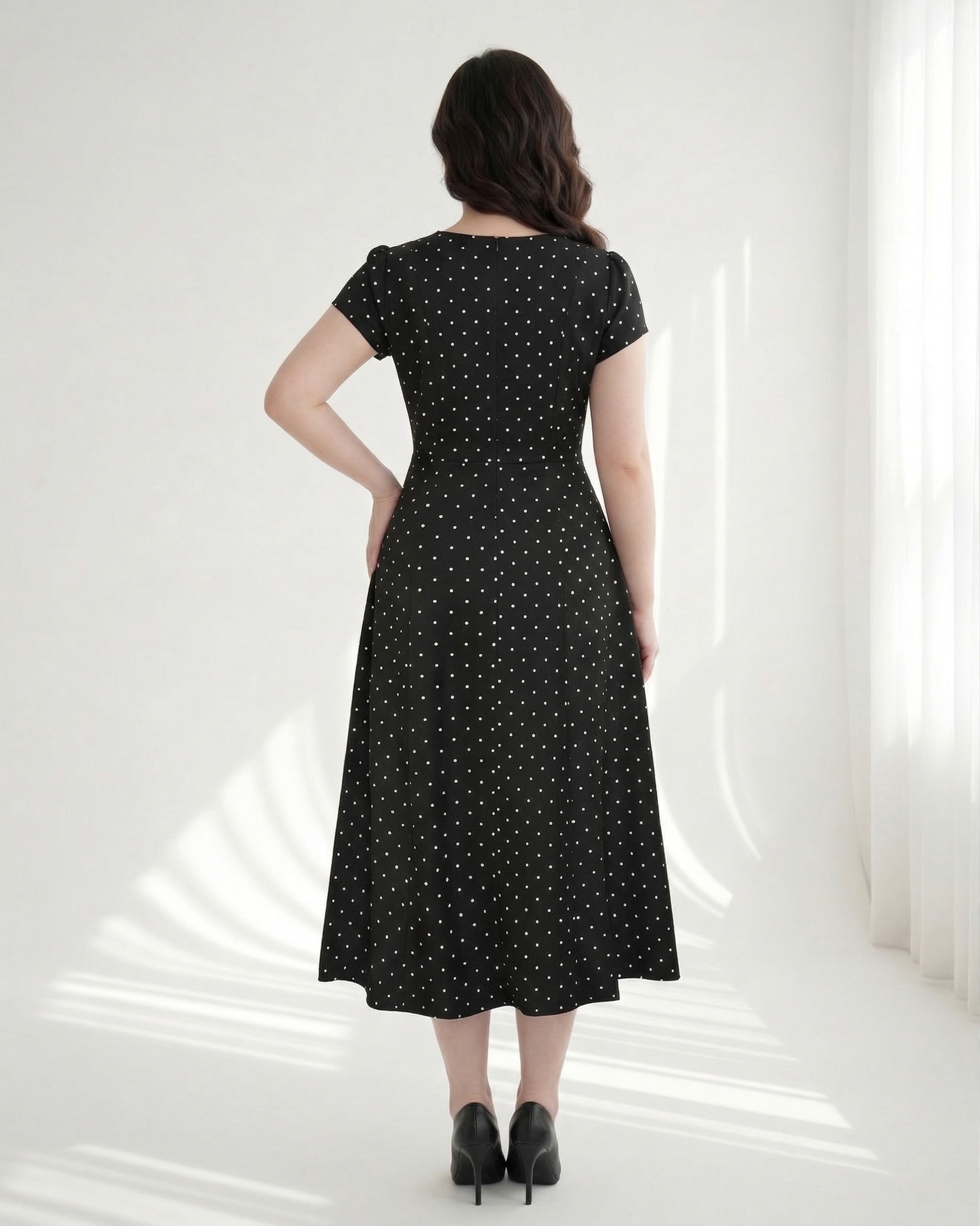 BIGSIZE NỮ - Đầm chấm bi dáng dài dành cho nàng béo 55-90kg V-DA218_thumbnail_2