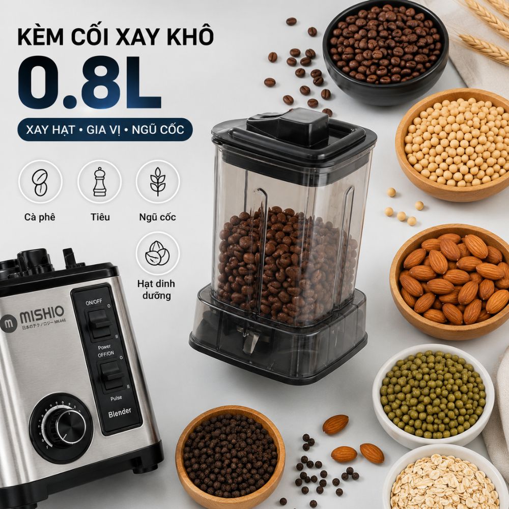 Máy Xay Sinh Tố Công Nghiệp Đa Năng Mishio MK446 (3.0L) - Công Suất 800W_thumbnail_4