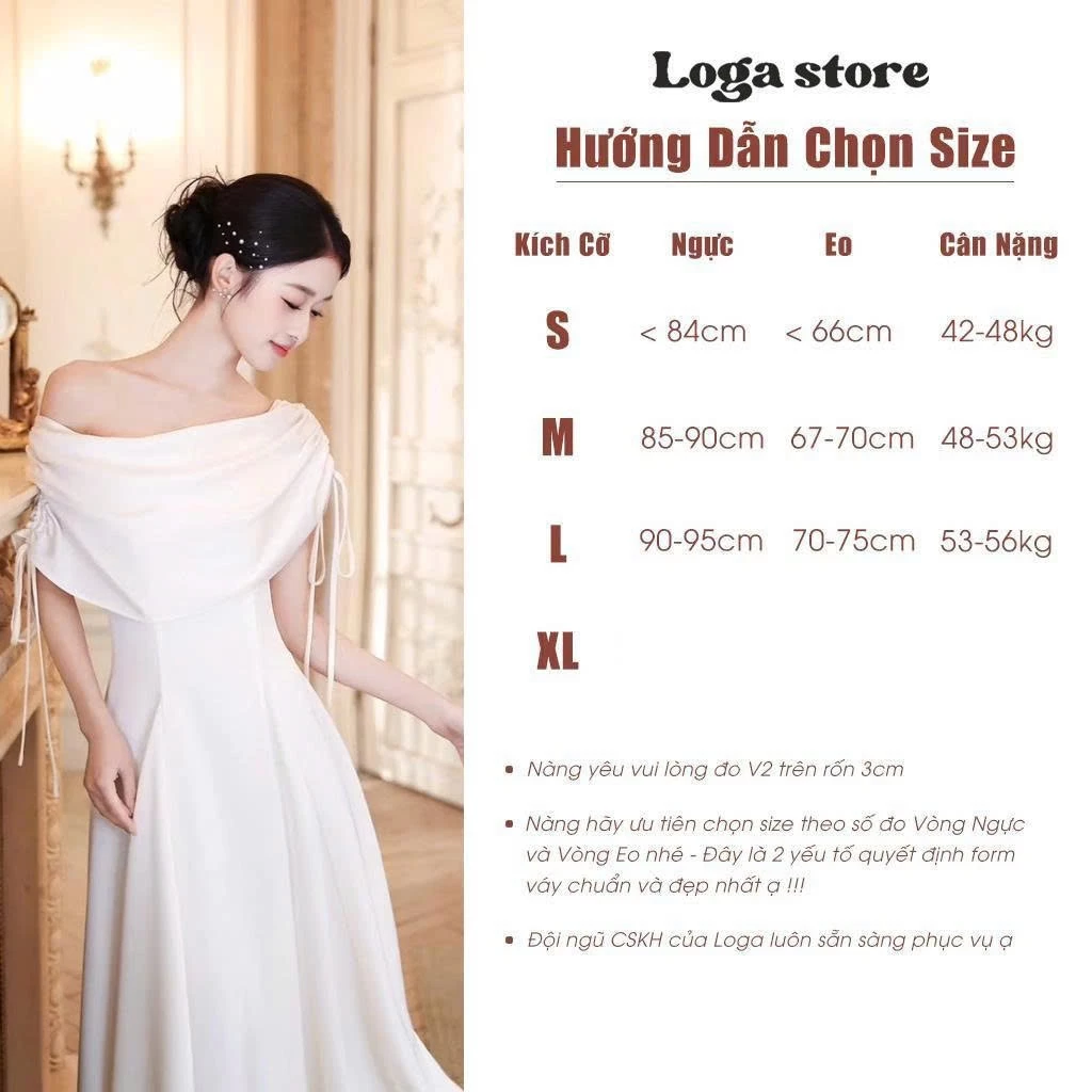 Đầm lụa trễ vai dáng dài trễ vai phong cách tiểu thư sang chảnh, đầm dự tiệc dáng xoè trễ vai Logastore_L103_thumbnail_1