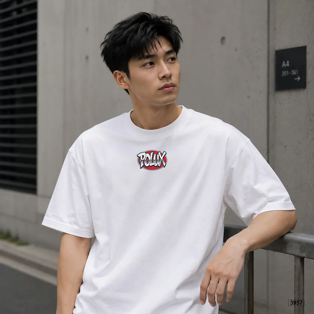 Áo thun nam form rộng basic logo Polux streetwear 3957_thumbnail_3