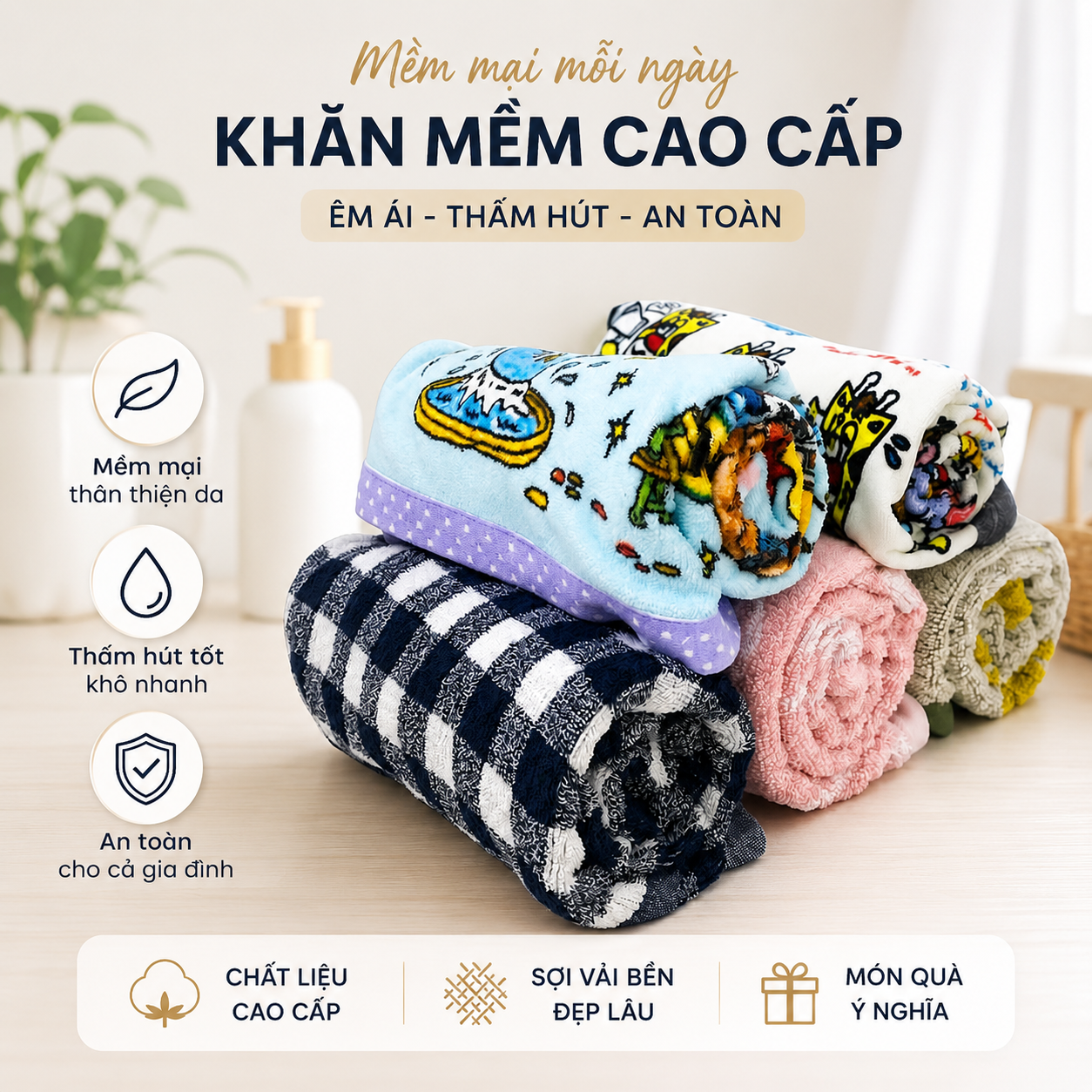 Combo 3 Khăn KT 114x35cm