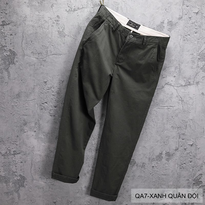QA7 - Quần Ống Rộng Nam Phong Cách Nhật Bản Cổ Điển, Chất Cotton Mềm Mại, Dễ Phối Đồ 4 Mùa_thumbnail_30