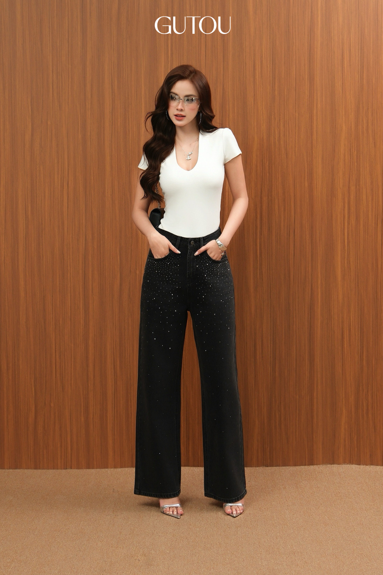 [ GUTOU ] Quần Jean Suông Ellie Shine