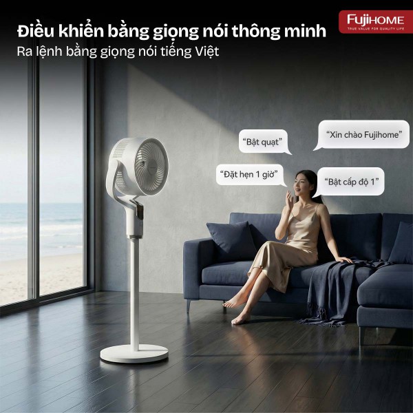 Quạt tuần hoàn không khí thông minh, ra lệnh giọng nói Fujihome CFR04-VOICE (Màu ghi - màu trắng)_thumbnail_4