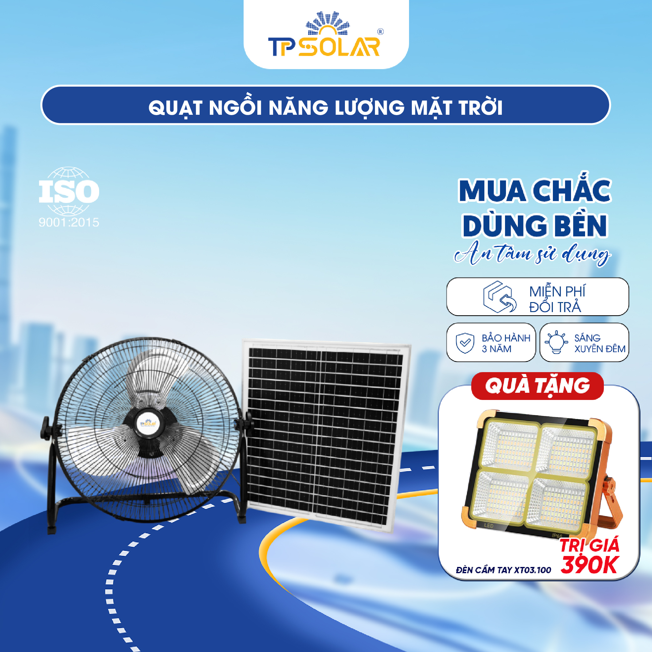 Quạt ngồi năng lượng mặt trời