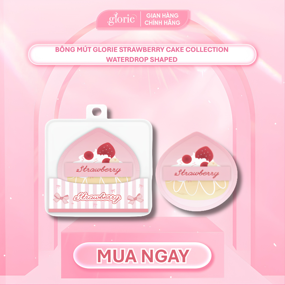 [GLORIE] Mút tán nền Glorie Strawberry Cake Collection