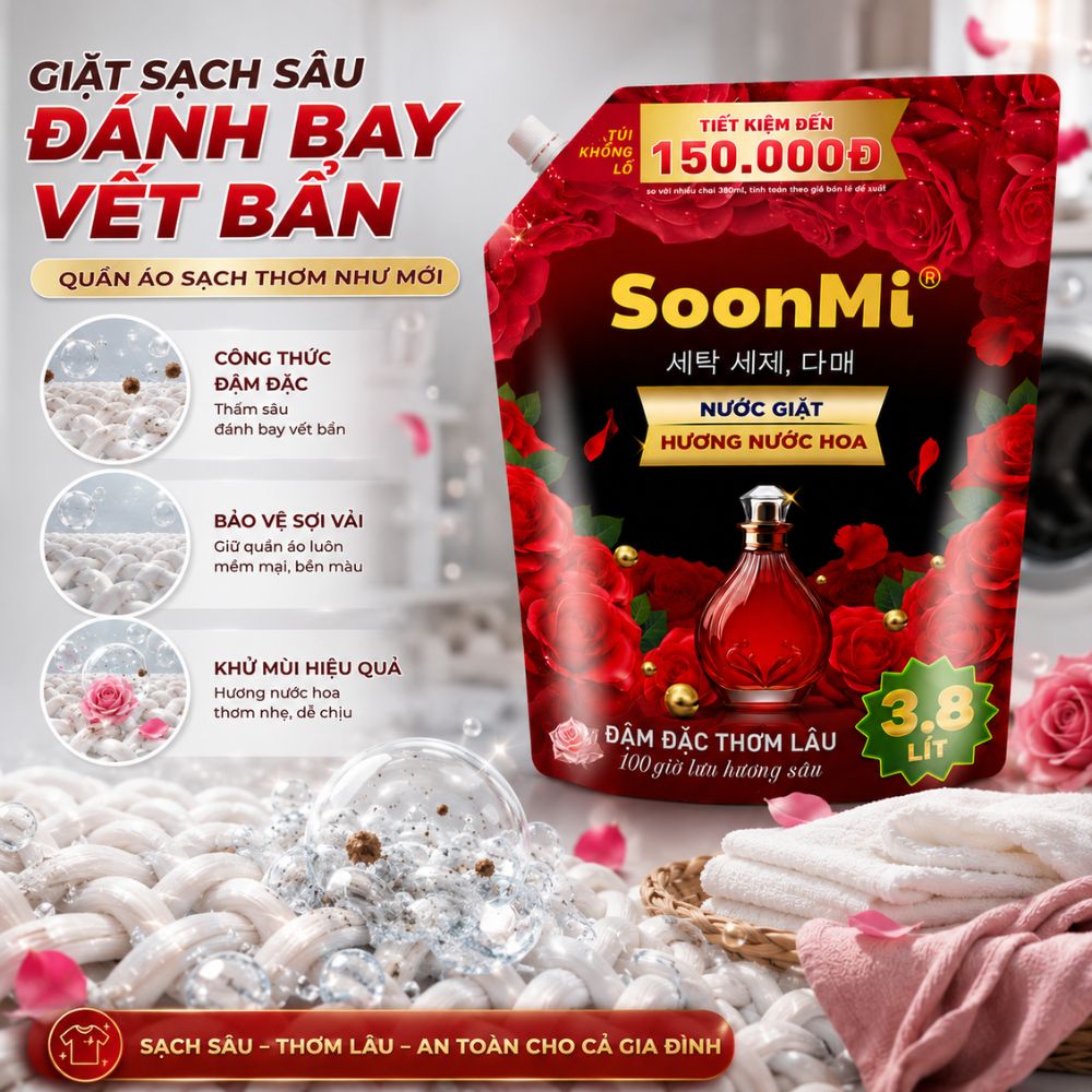 1 Thùng 3 Túi nước giặt hương nước hoa Soonmi 3.8L_thumbnail_13