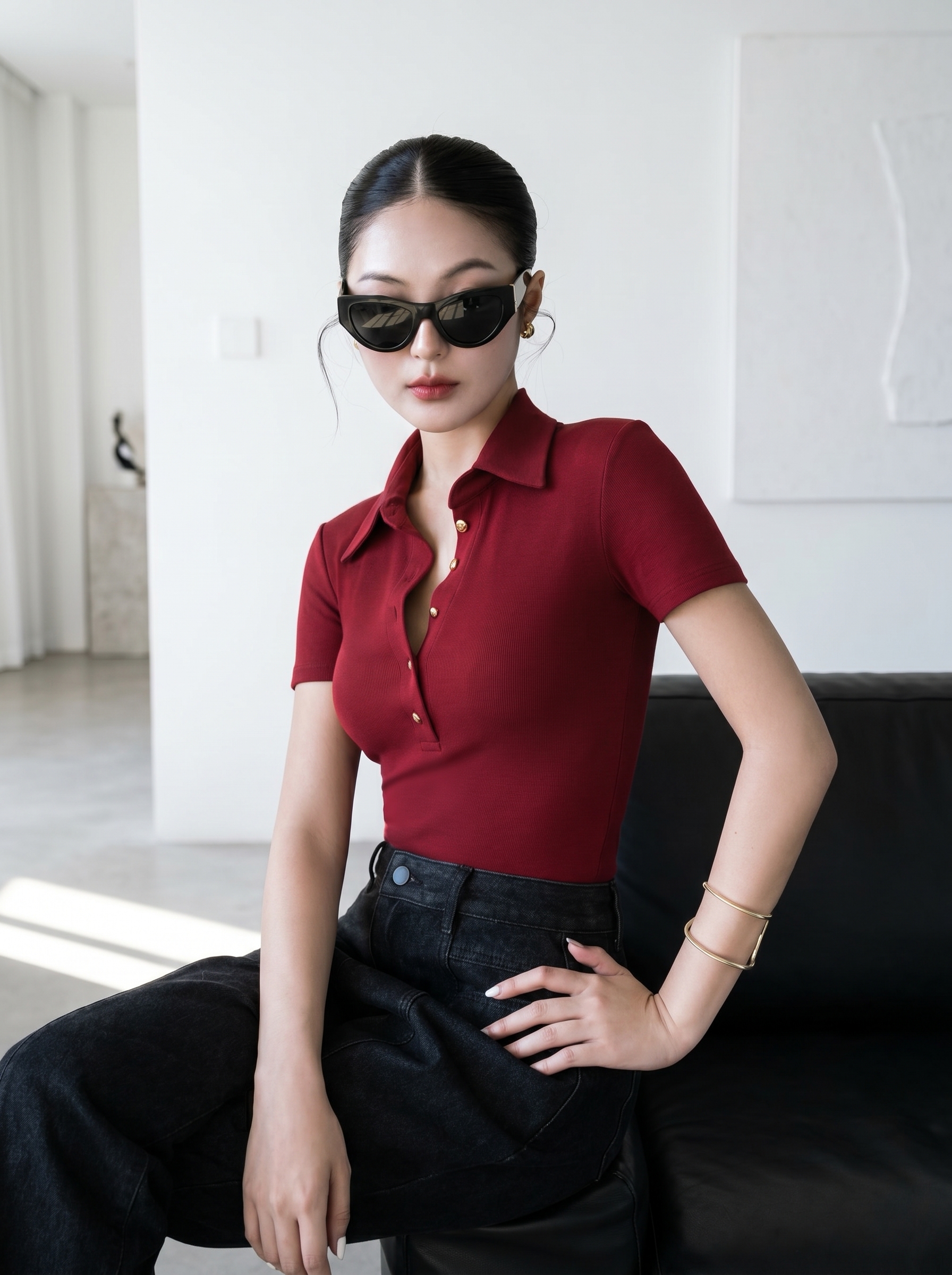 Áo thun polo body 26110 đỏ đô