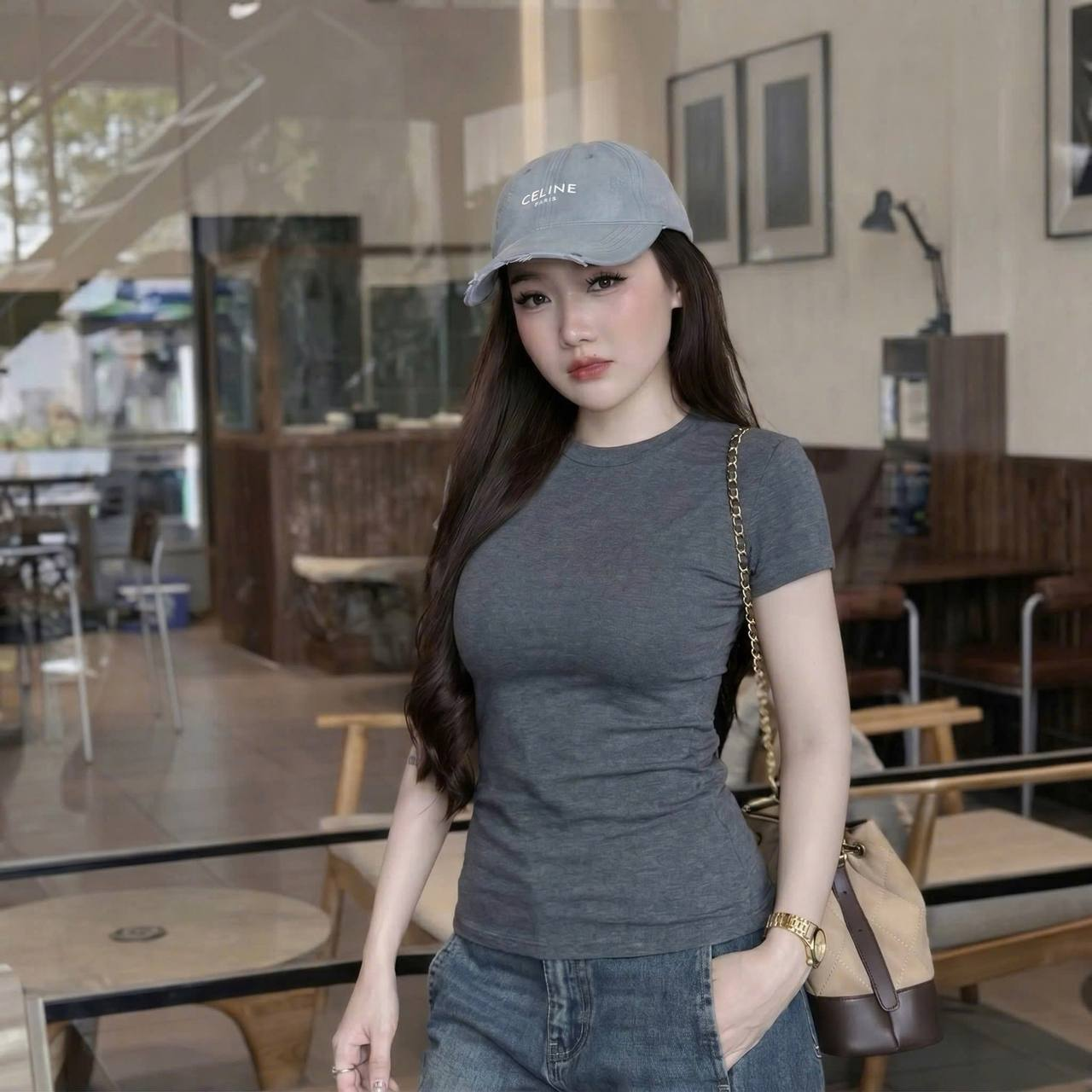 Áo Thun Nữ Oversize trơn cổ viền NT.2600045 (C)_thumbnail_3