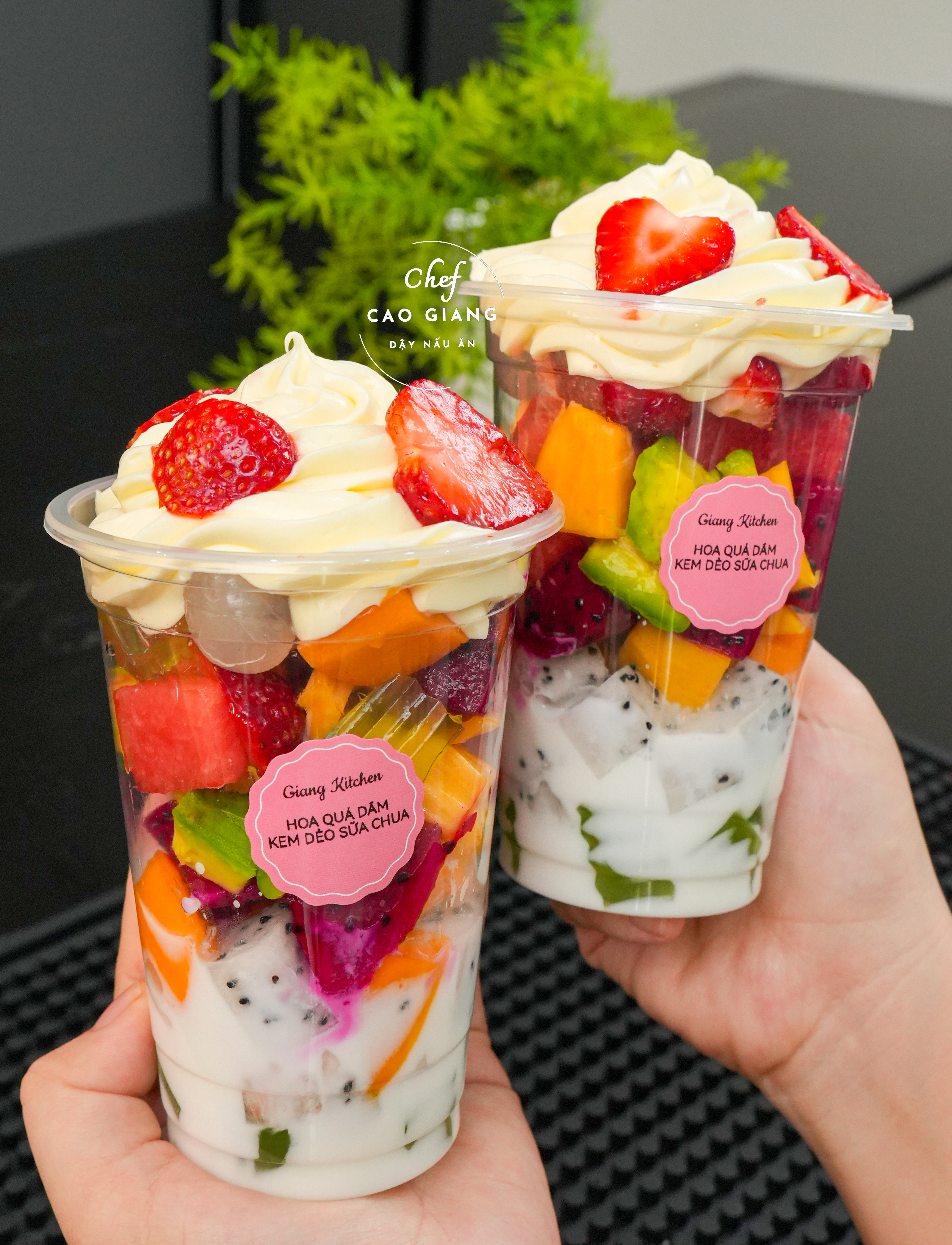 Hướng Dẫn Làm Hoa Quả Dầm Sữa Chua Kem Dẻo