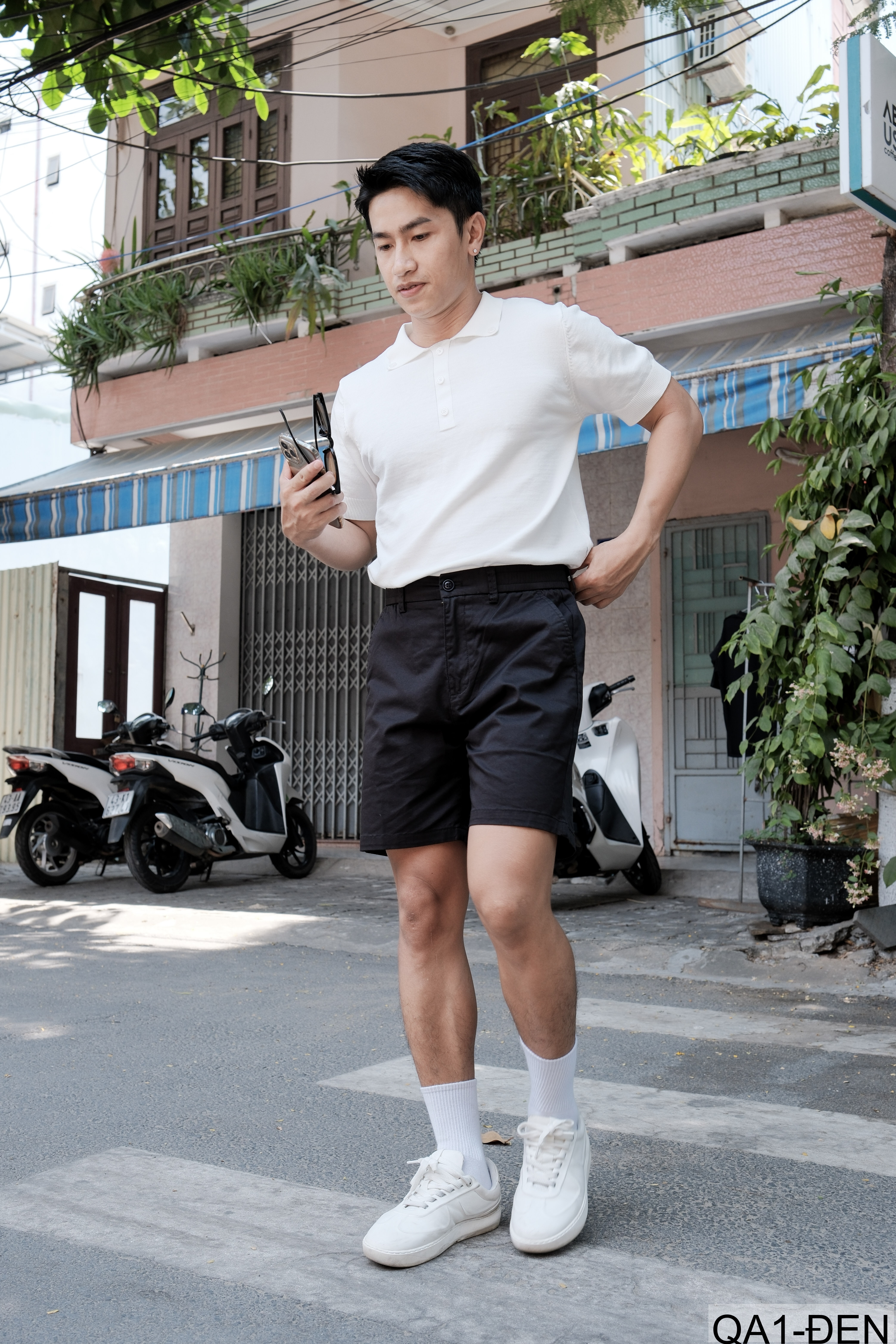 QA1 - Quần short nam ống rộng co giãn, chất cotton thoáng mát, phong cách Nhật Bản mùa hè_thumbnail_31