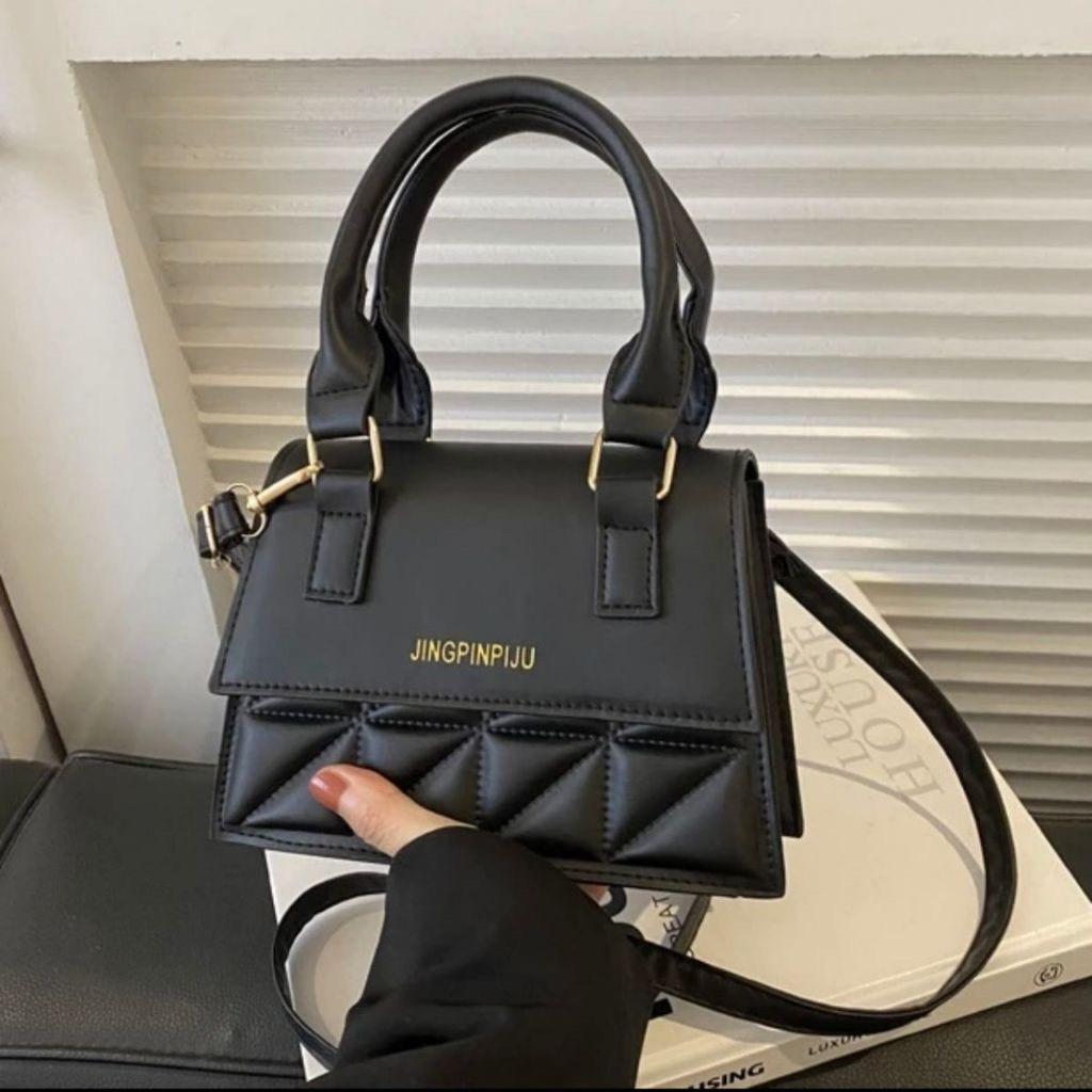Túi Xách Nữ Hai Quai Nắp Vuông Dây Phối Da Thời Trang Đeo Chéo Đeo Vai Cầm Tay Hình Cây Nấm Bag CUN388_thumbnail_1