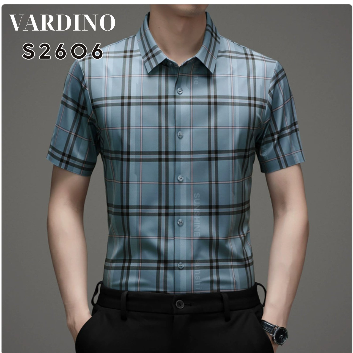 Sơ mi kẻ ngắn tay Vardino S2606_thumbnail_2