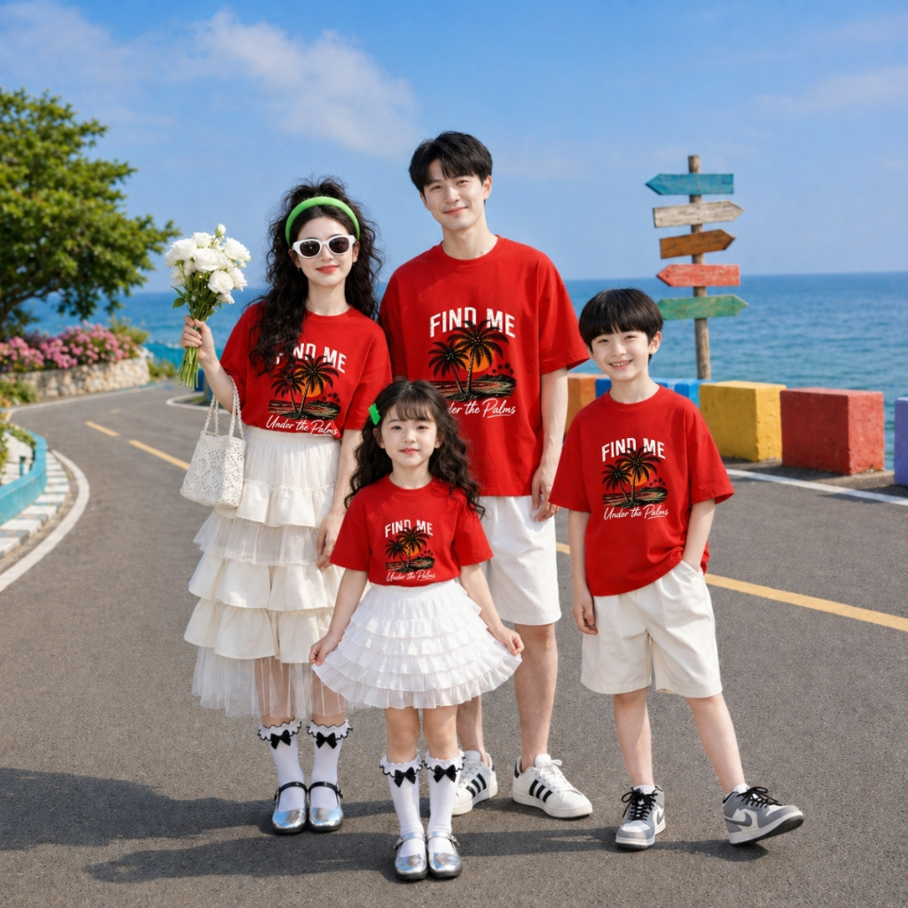 Áo phông gia đình 3,4,5 người hình Cây dừa Find Me – Mã GĐ3598_thumbnail_2