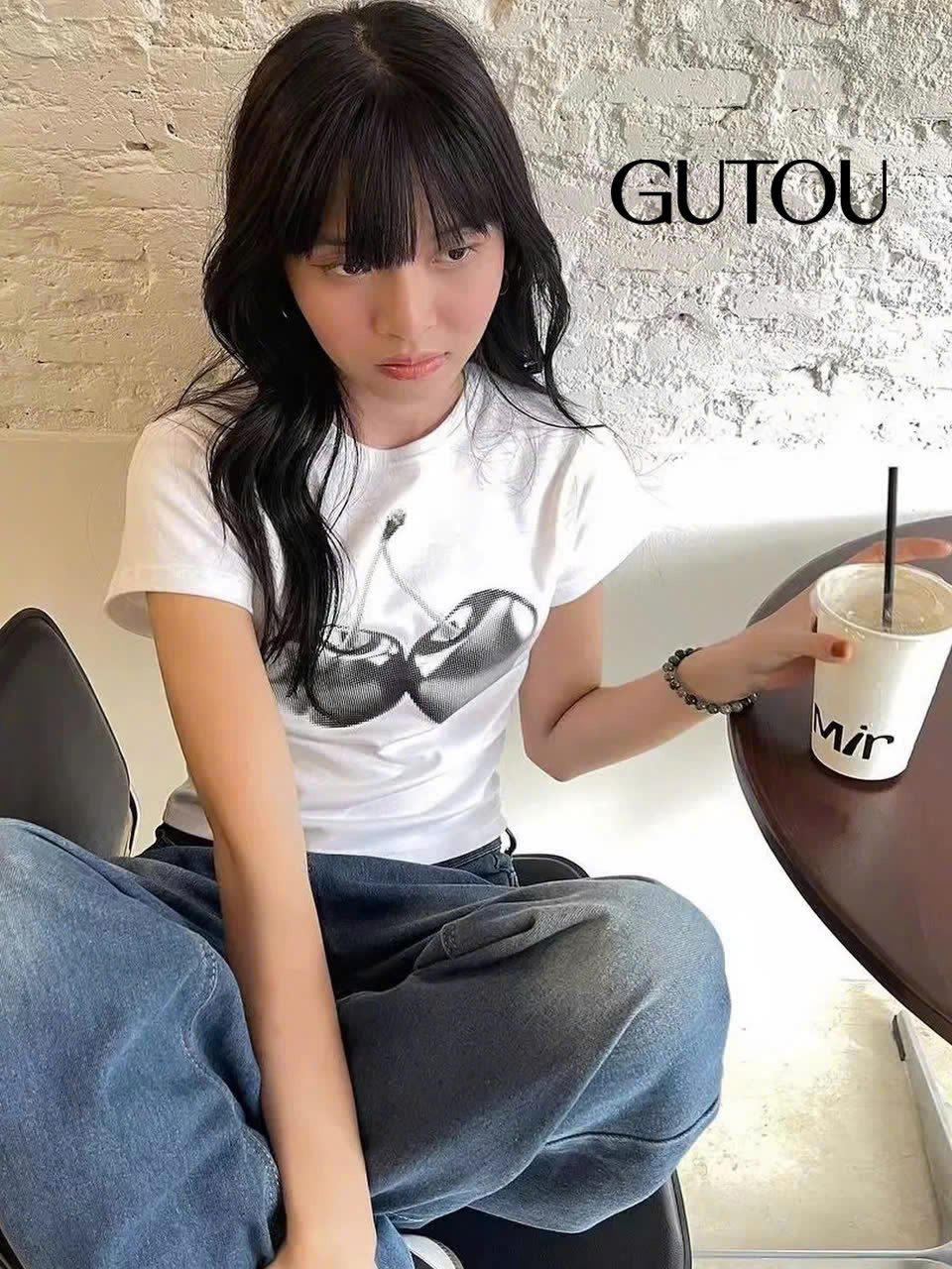 [ GUTOU ] Áo Thun In Hình Cherry Bling Tee_thumbnail_4