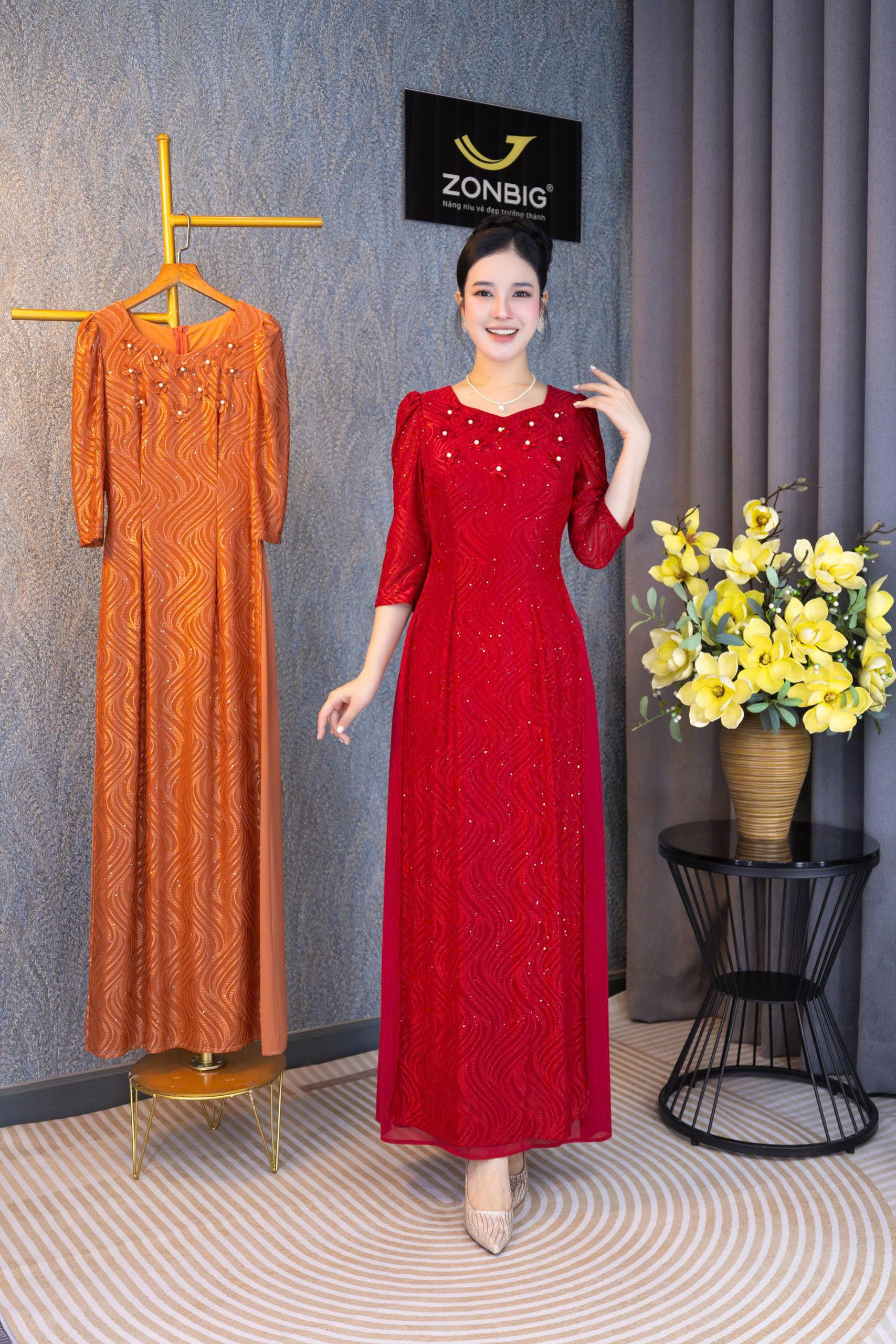 Đầm giả áo dài - Y2144 - Thương hiệu ZONBIG