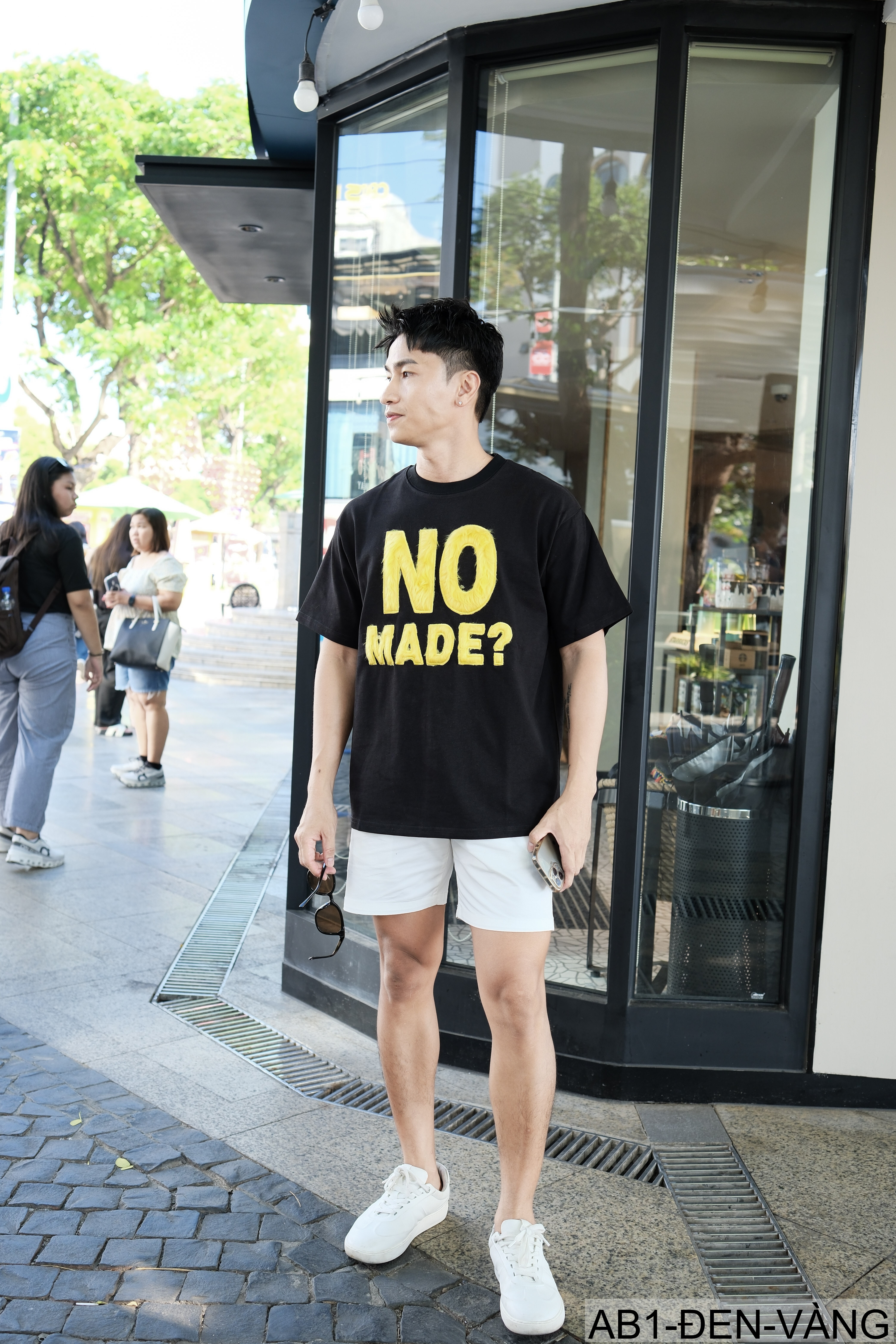 AB1 - Áo phông nam nữ unisex cổ tròn tay ngắn họa tiết NO MADE? phong cách streetwear mùa hè_thumbnail_7