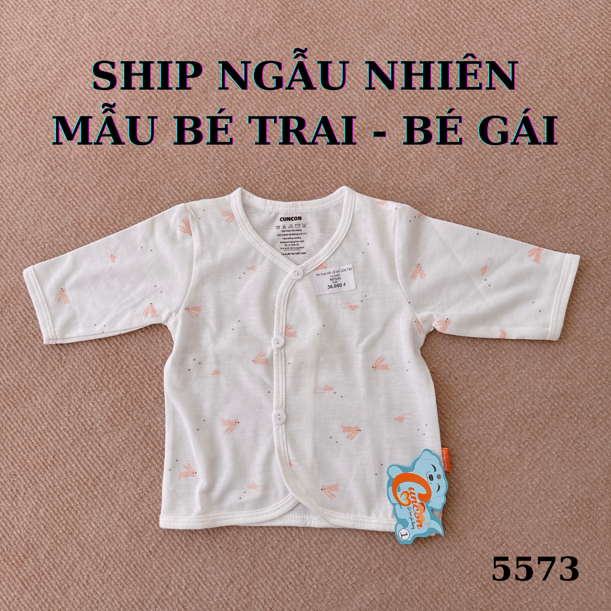 Áo hoạ tiết cổ tim DÀI TAY cuncon