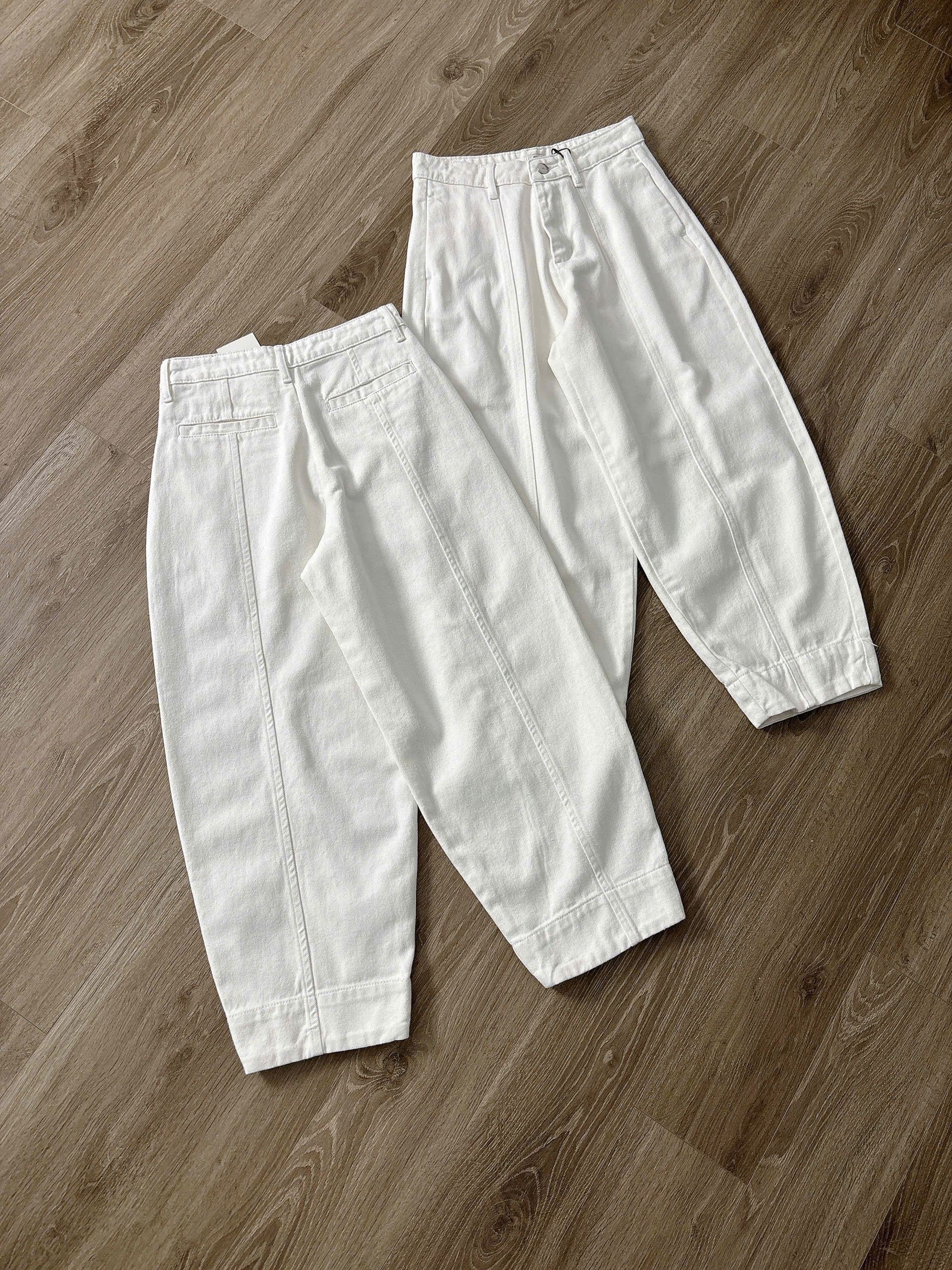 H126 QUẦN JEAN TRẮNG ỐNG CONG