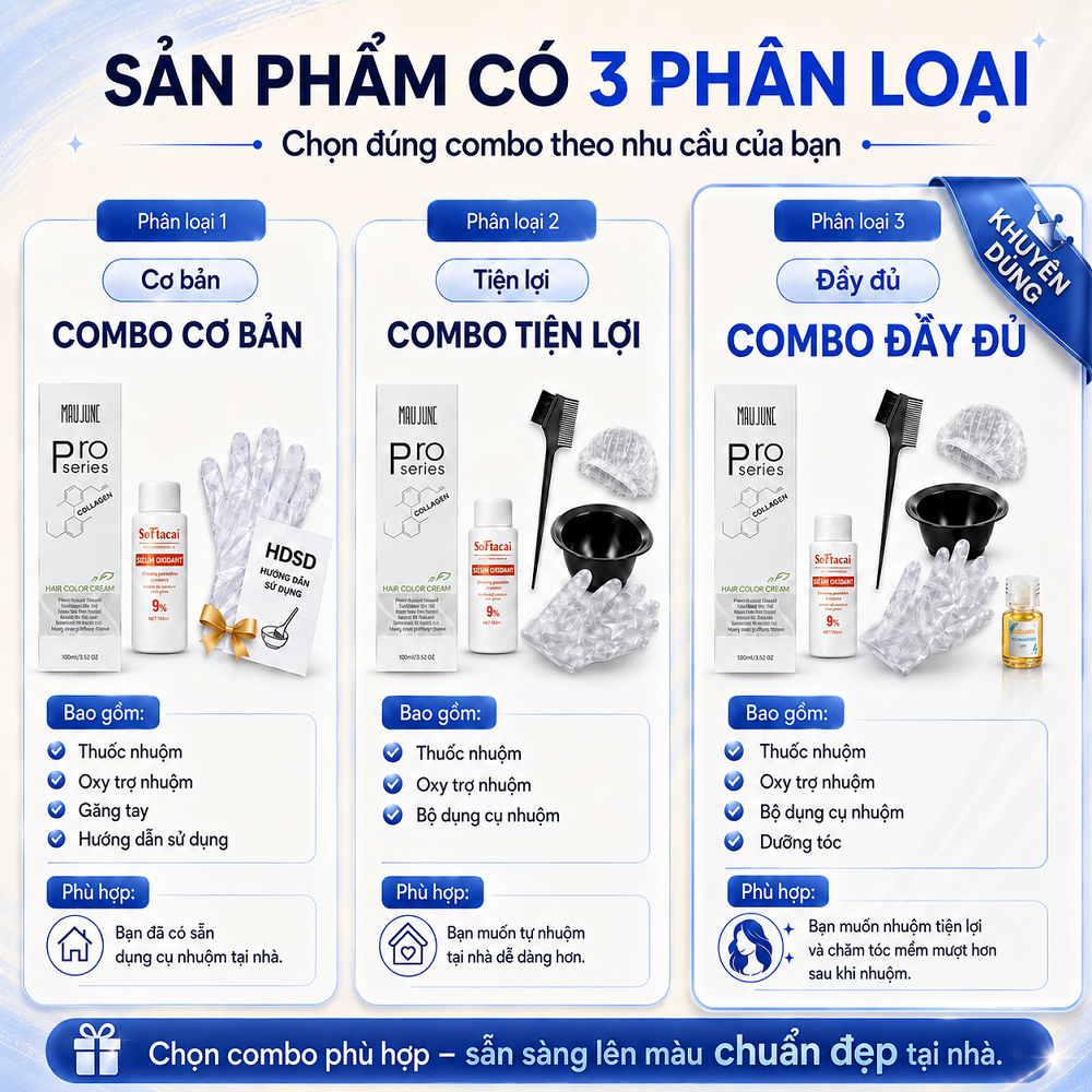 Thuốc Nhuộm Tóc Xanh Dương Denim Blue Tự Nhuộm Tại Nhà, Lên Xanh Dương / Xanh Đen Ánh Xanh, Kèm Oxi Và HDSD Tiếng Việt_thumbnail_5