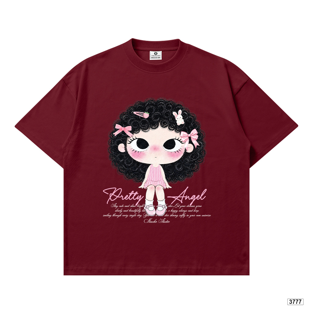 Áo thun nữ form boxy Pretty Angel hoạt hình cute cá tính Miucho 3777_thumbnail_17
