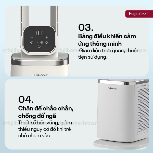 Quạt không cánh tích hợp lọc không khí cao cấp HEPA và Ion Fujihome BF-05R-HEPA ._thumbnail_11
